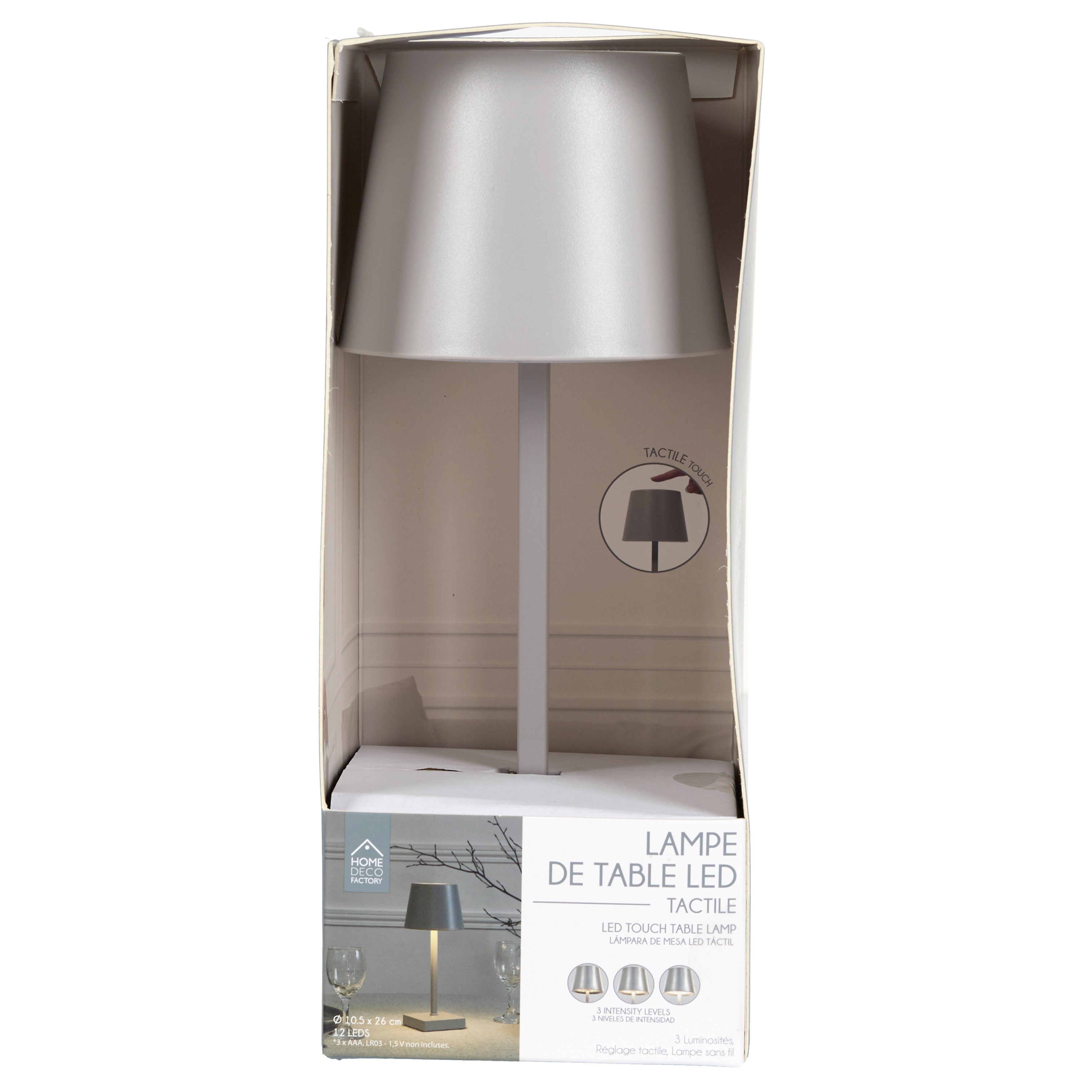 LAMPE LED DE TABLE TACTILE TAUPE