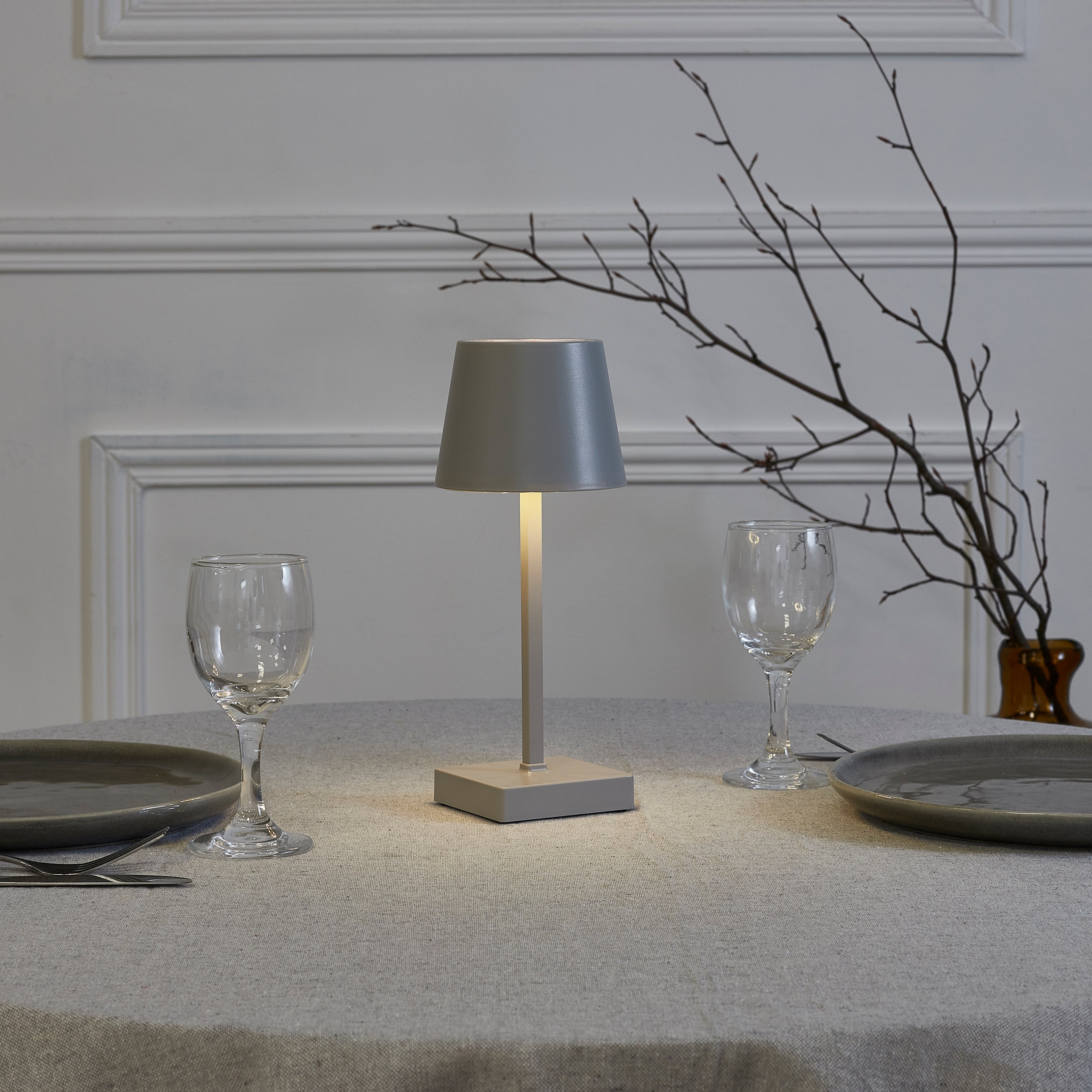 LAMPE LED DE TABLE TACTILE TAUPE