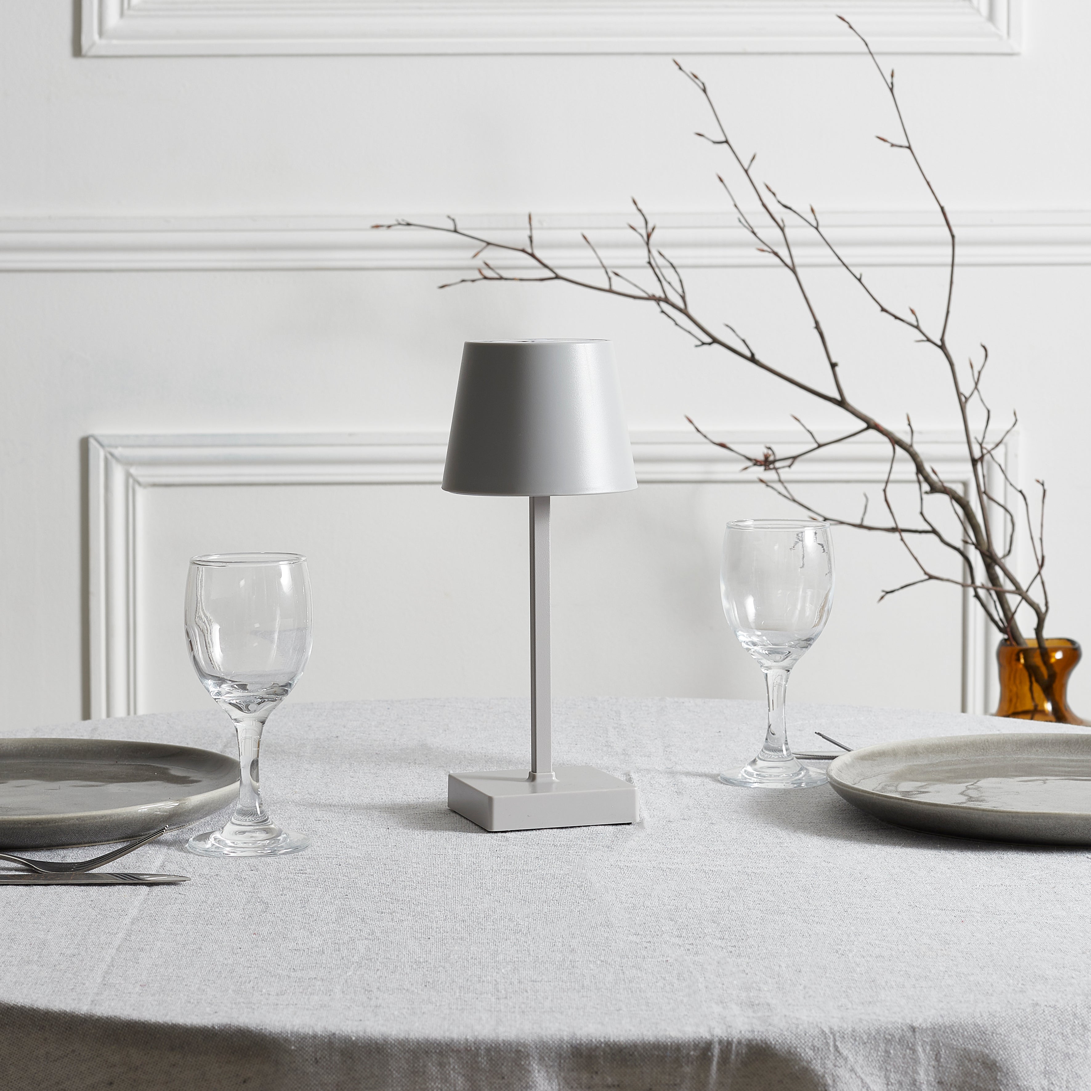 LAMPE LED DE TABLE TACTILE TAUPE