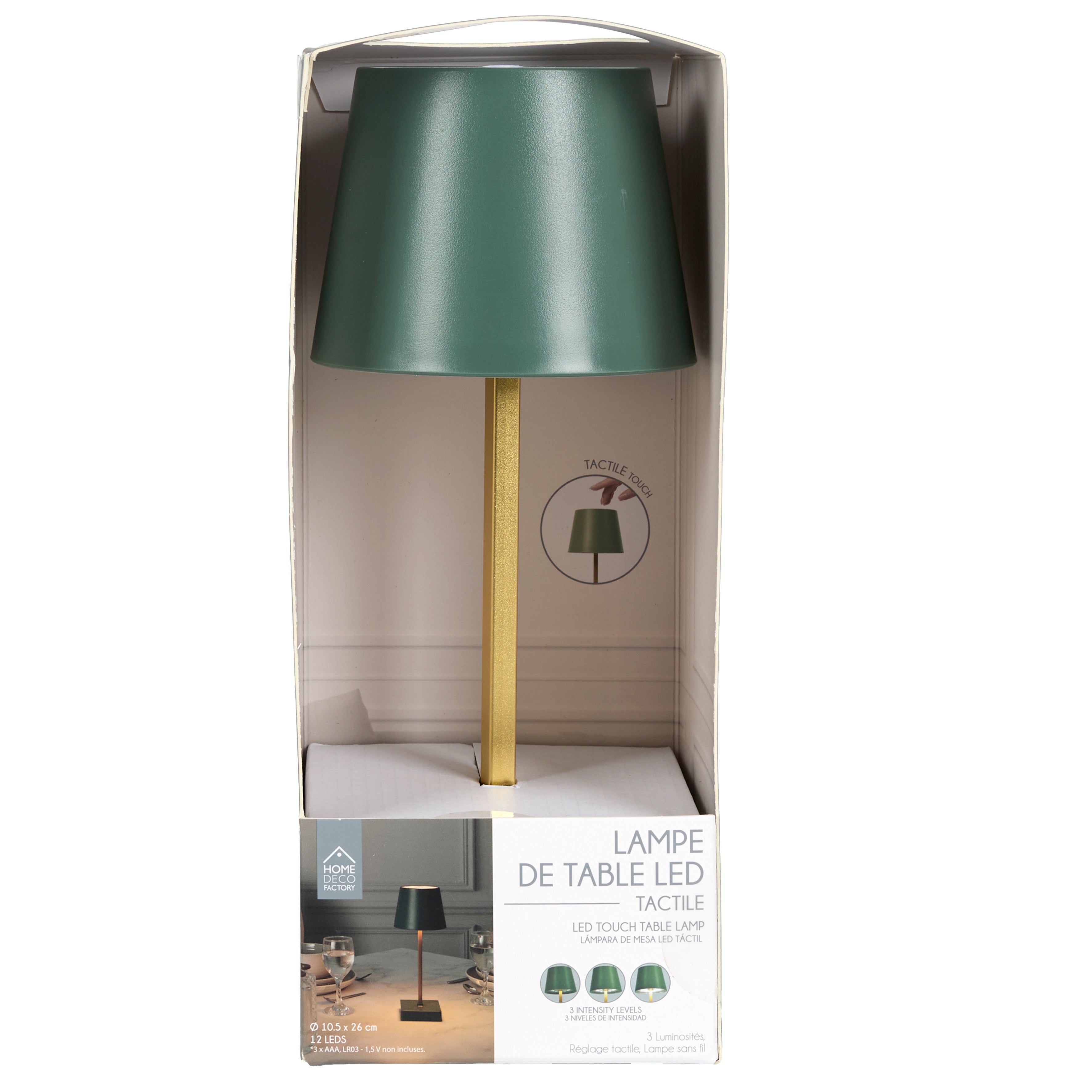 LAMPE LED DE TABLE TACTILE VERT