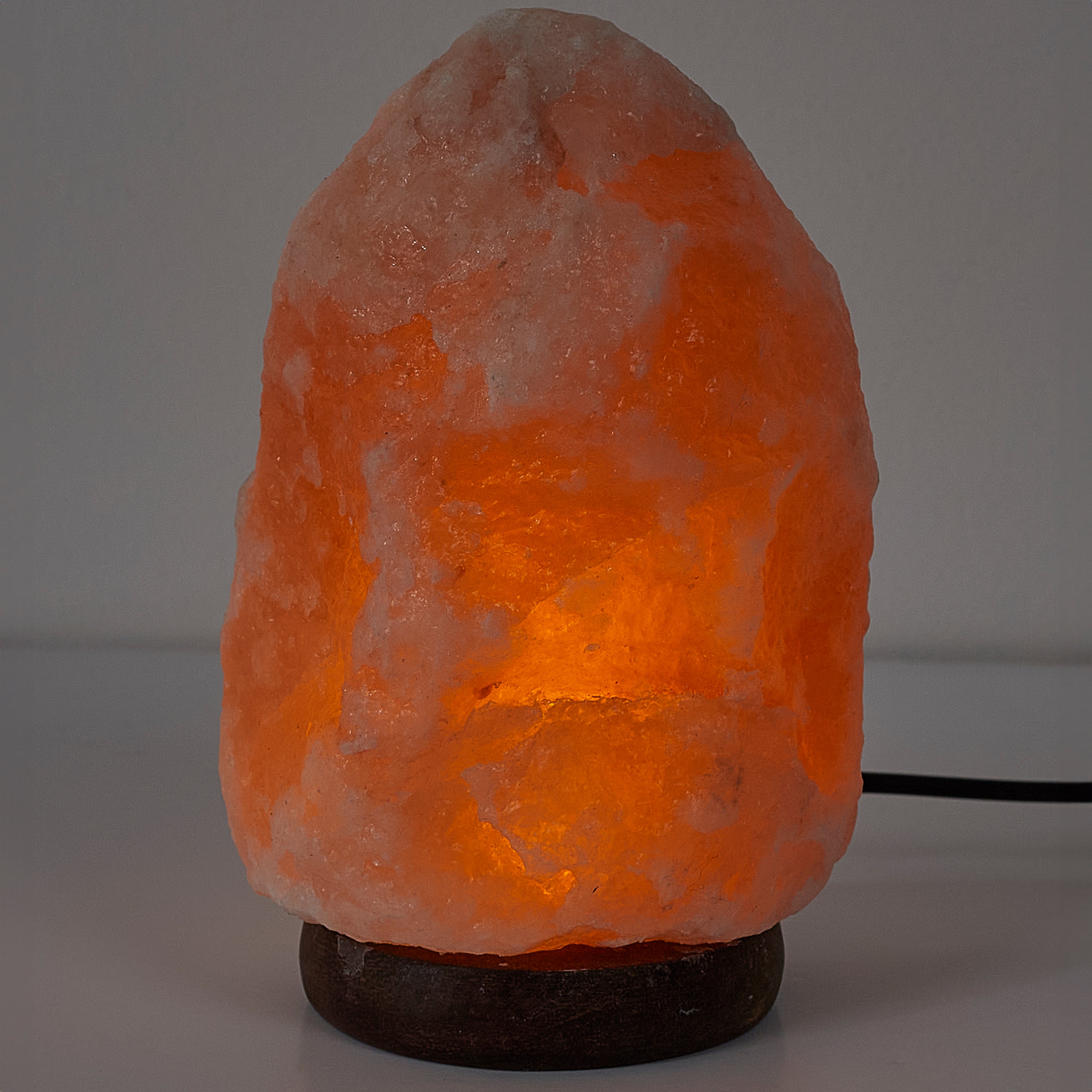 LAMPE DE SEL SOCLE BOIS