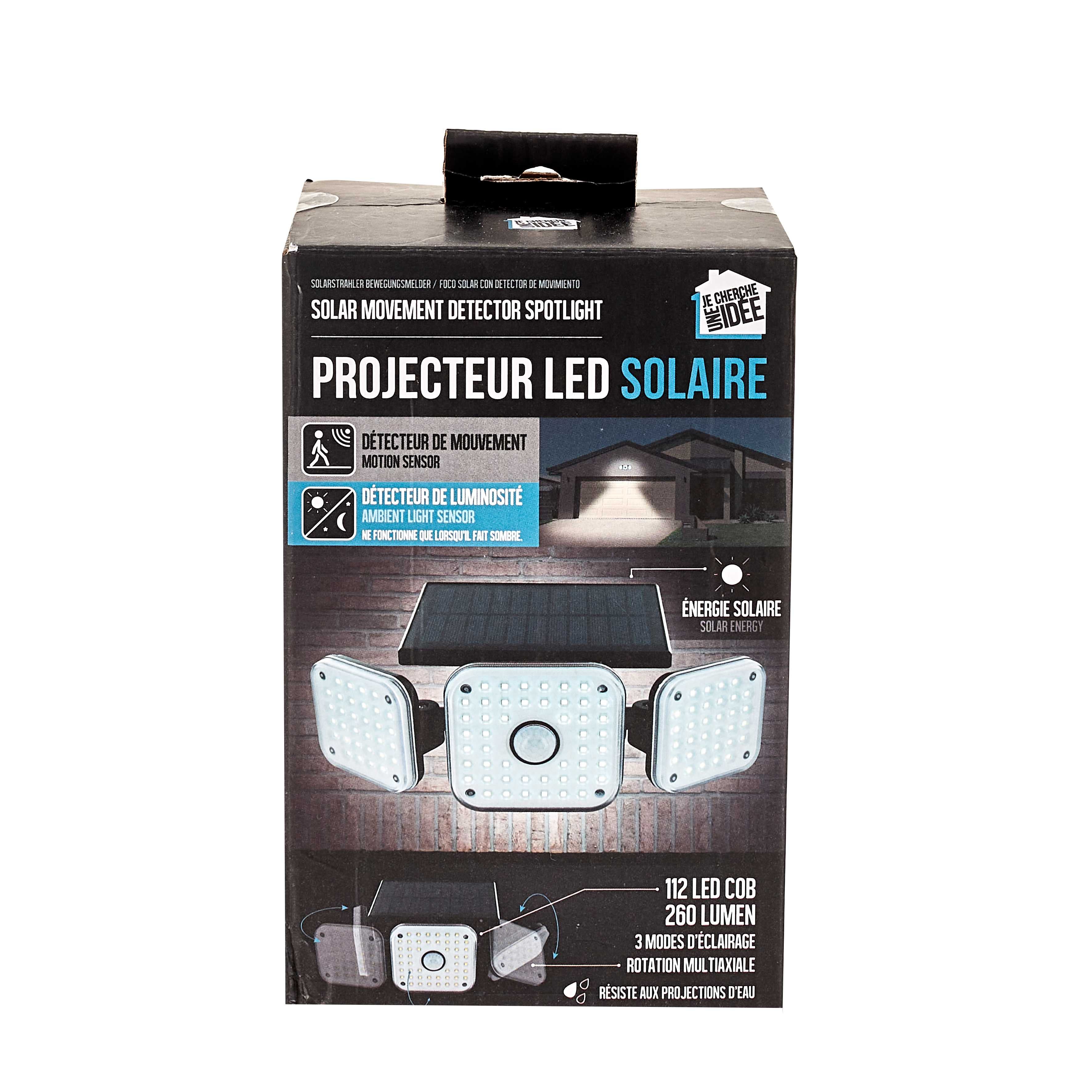 SPOT SOLAIRE DETECTEUR DE MOUVEMENT 112 LED