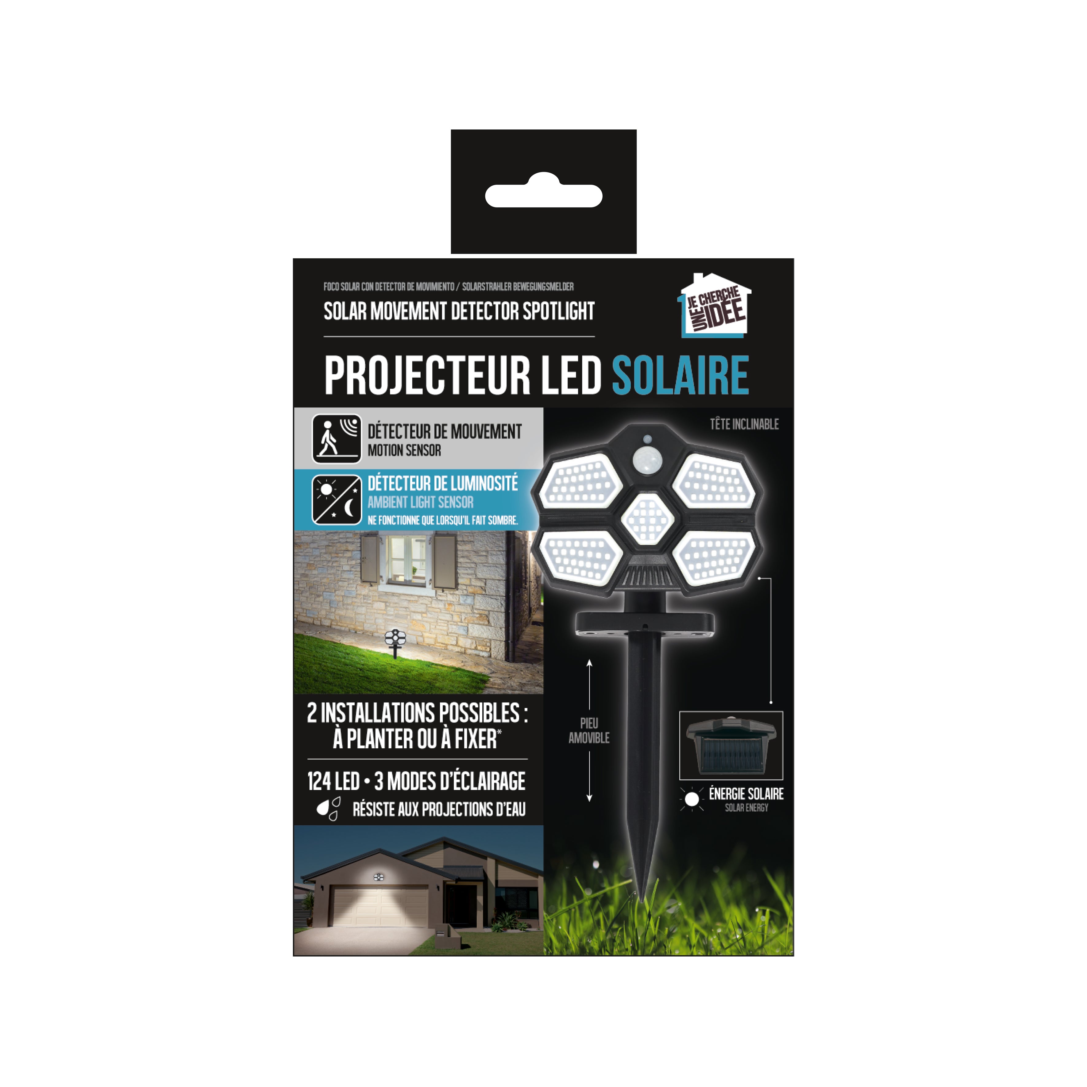LAMPE LED SOLAIRE DETECTEUR DE MOUVEMENT