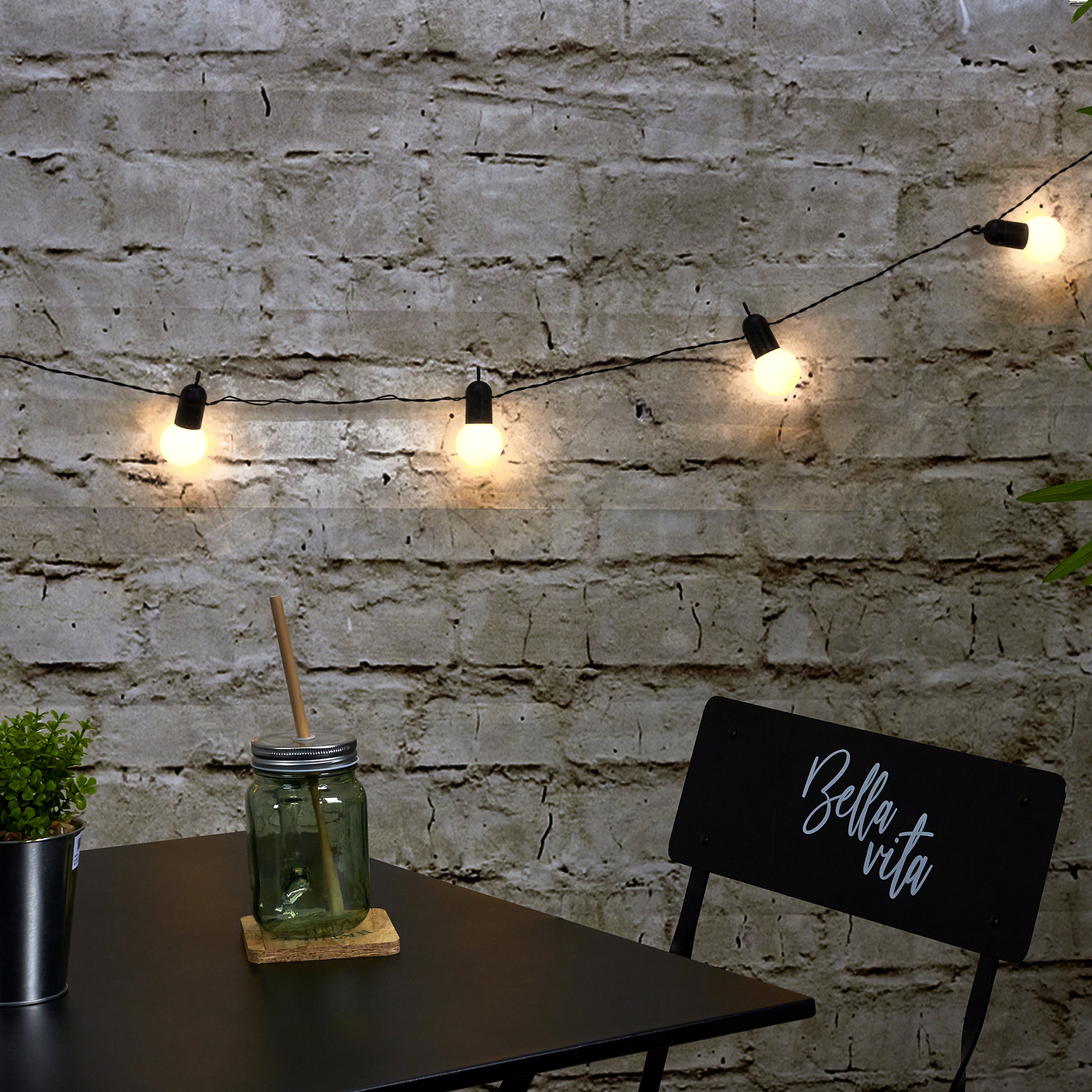GUIRLANDE SOLAIRE AMPOULES BLANCHES 20 LEDS