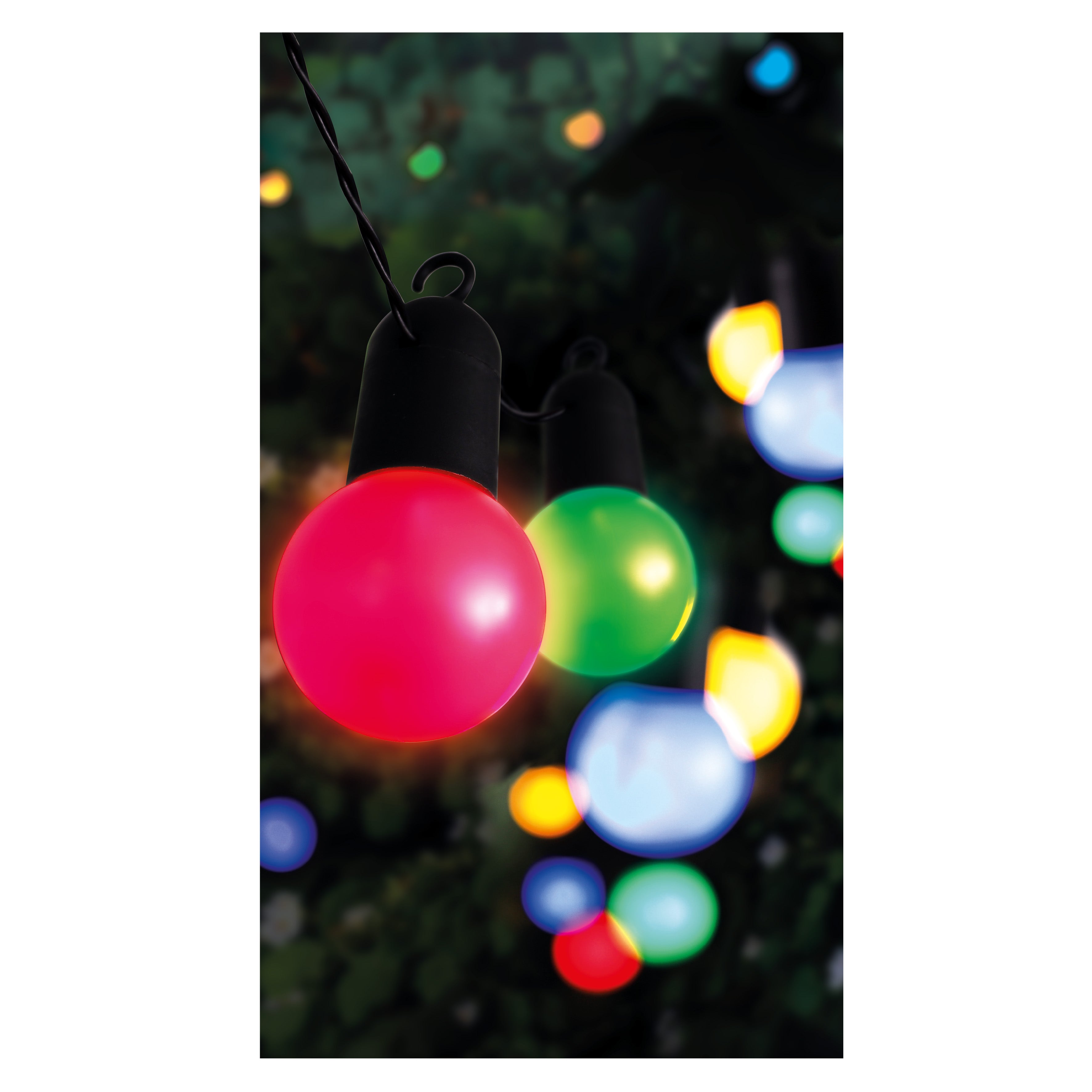 GUIRLANDE SOLAIRE AMPOULES 4 COULEURS 20 LEDS