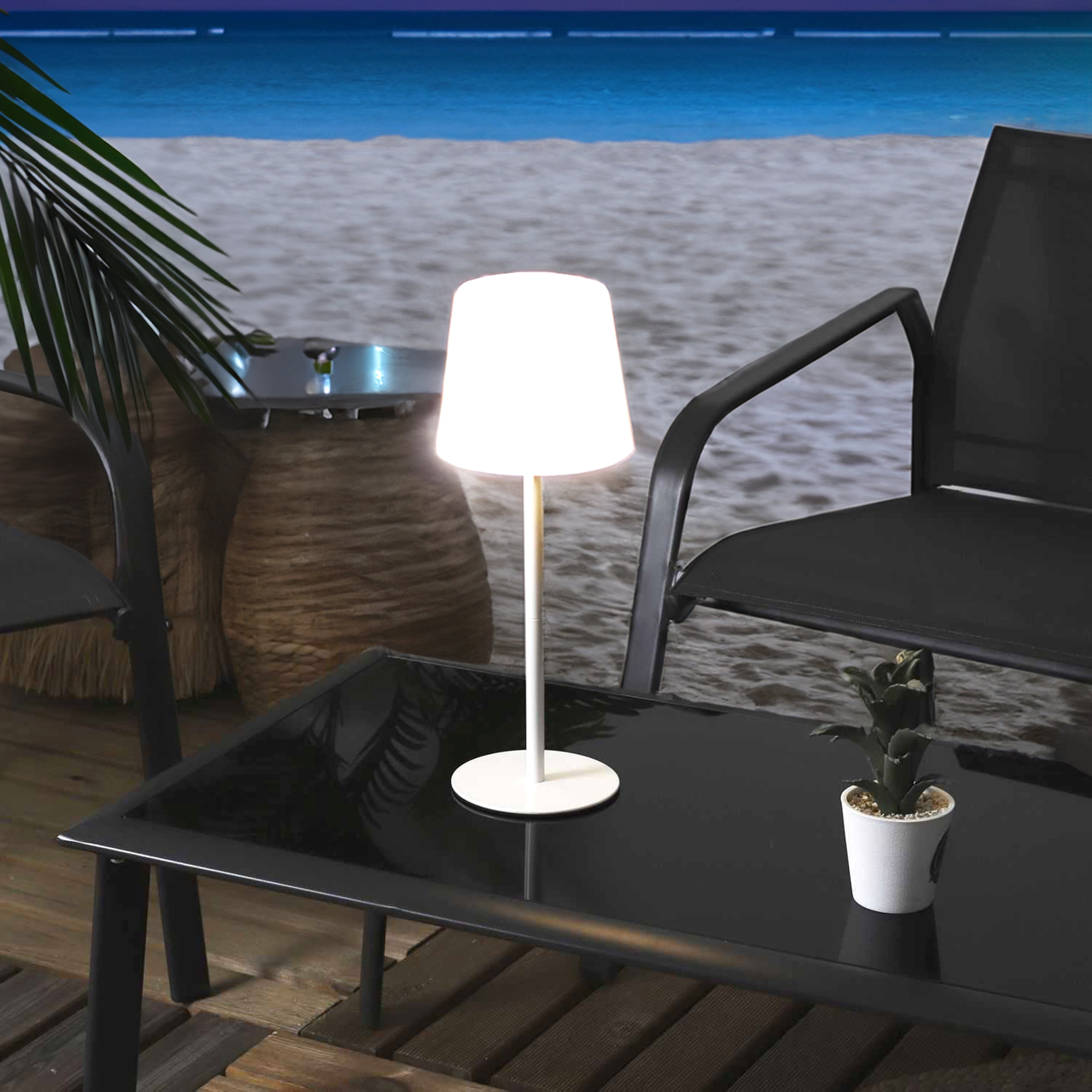 LAMPE INT EXT RECHARGEABLE USB IP65 H40CM BLANC