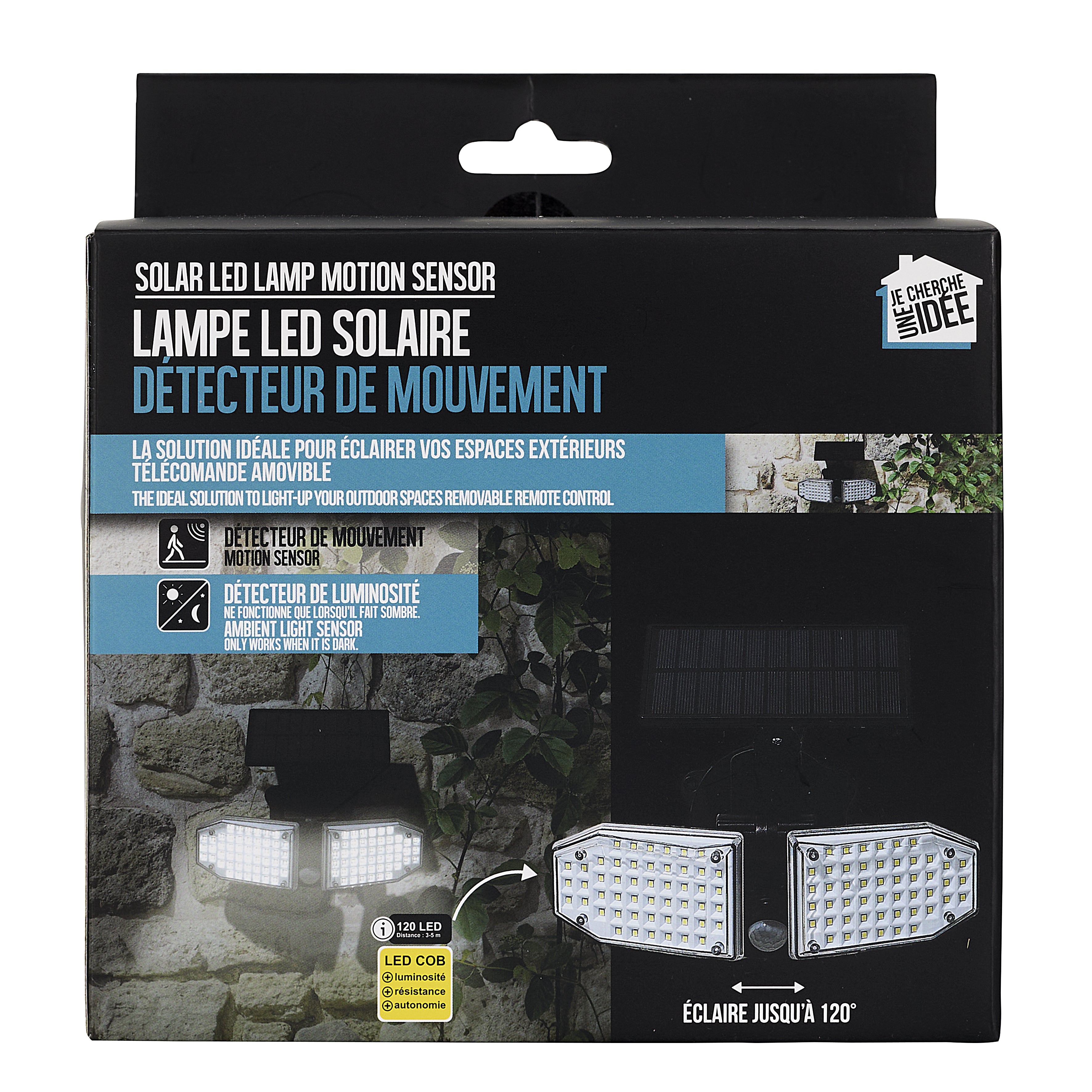 LUMINAIRE SOLAIRE 100LEDS COB ORIENTABLE