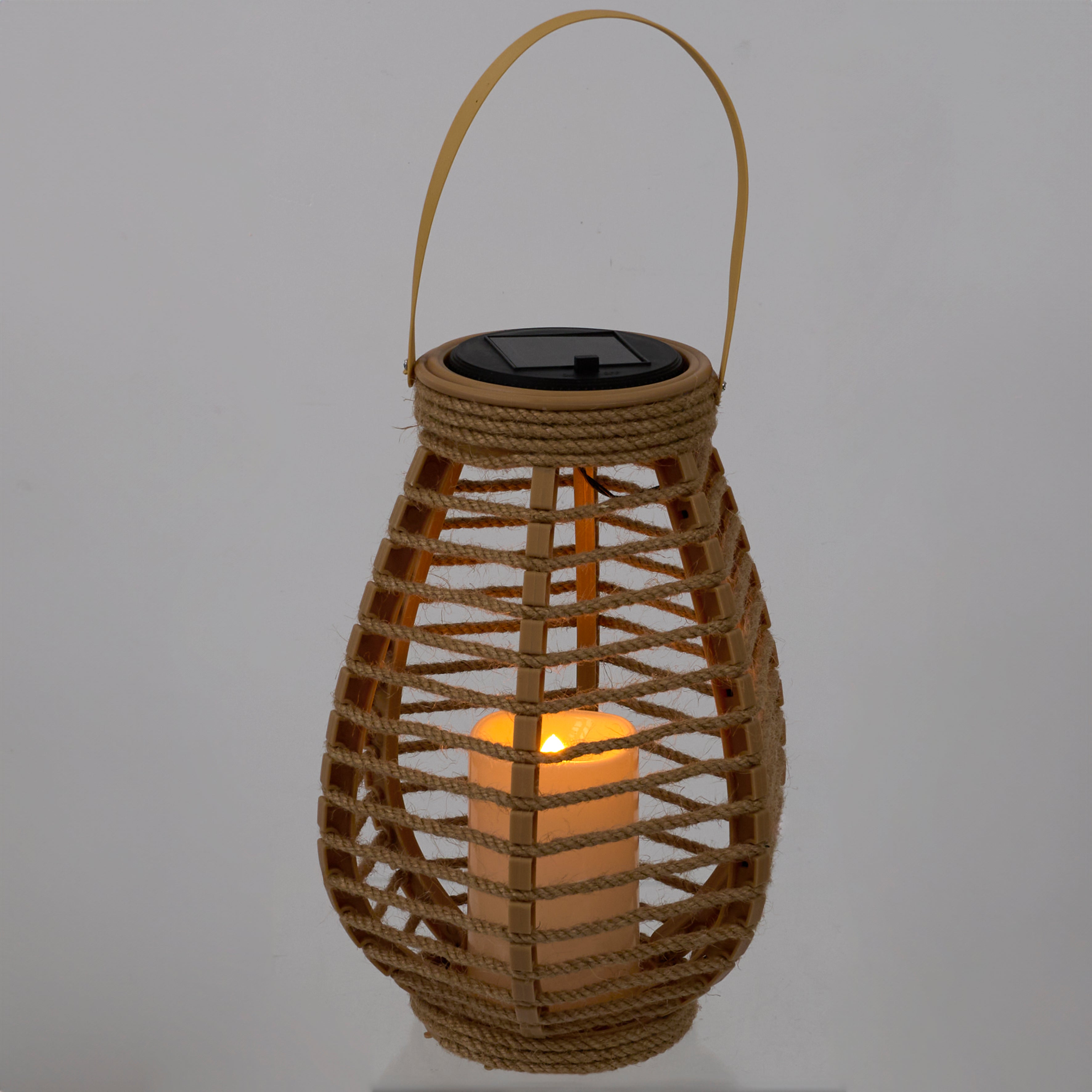 LANTERNE SOLAIRE EFFET BOUGIE H26.5CM