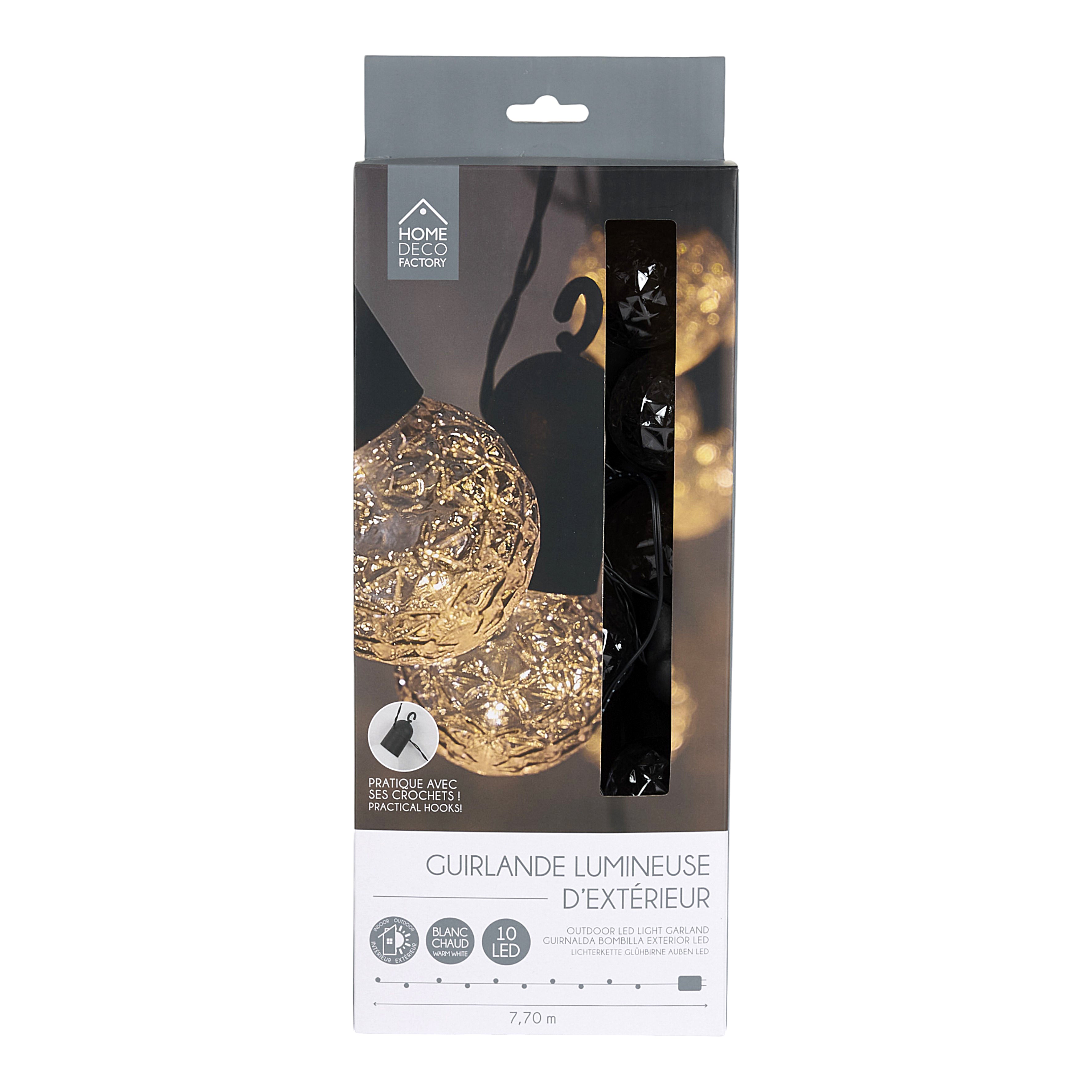 GUIRLANDE AMPOULES TRANSPARENTES 10LED