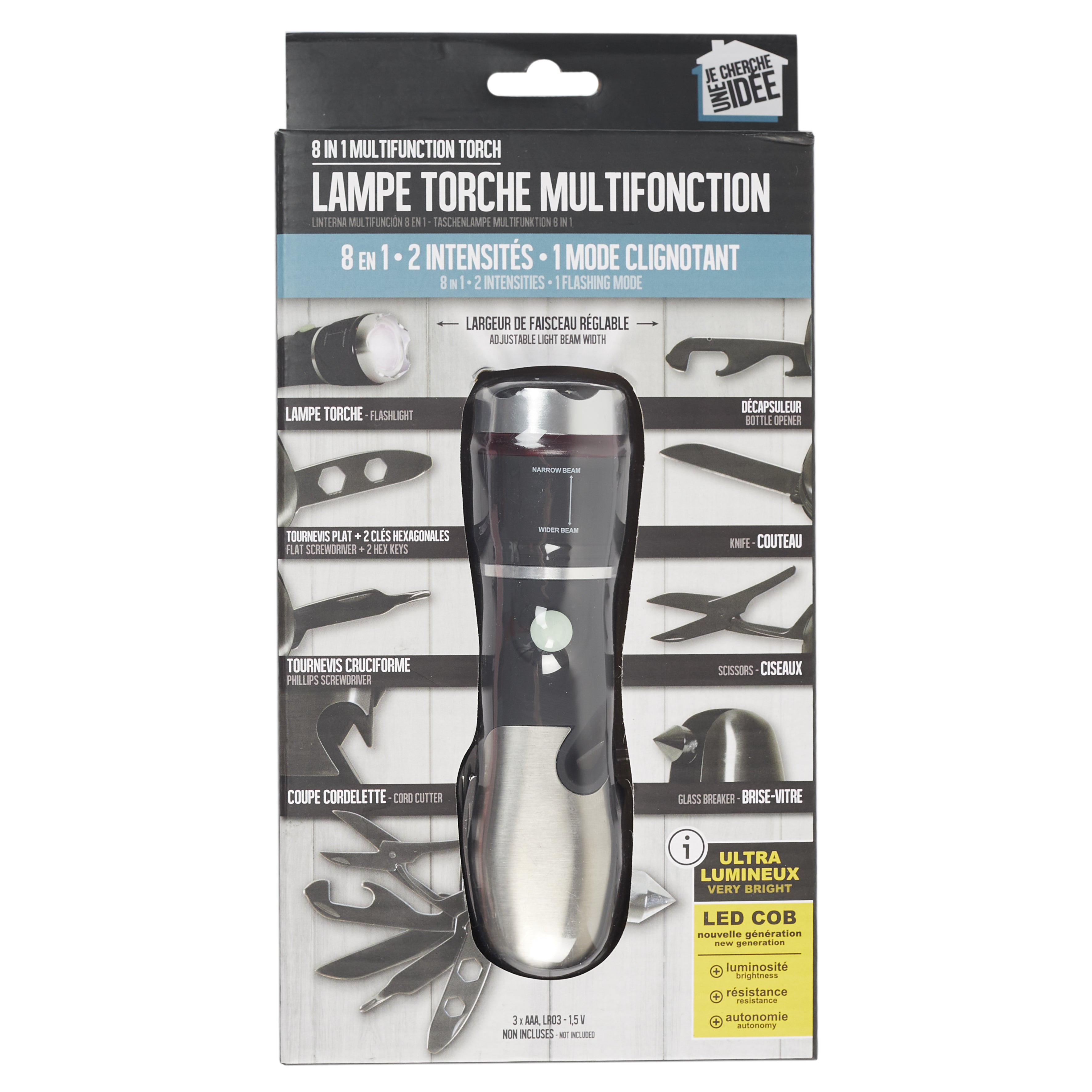 LAMPE TORCHE MULTIFONCTION 8EN1