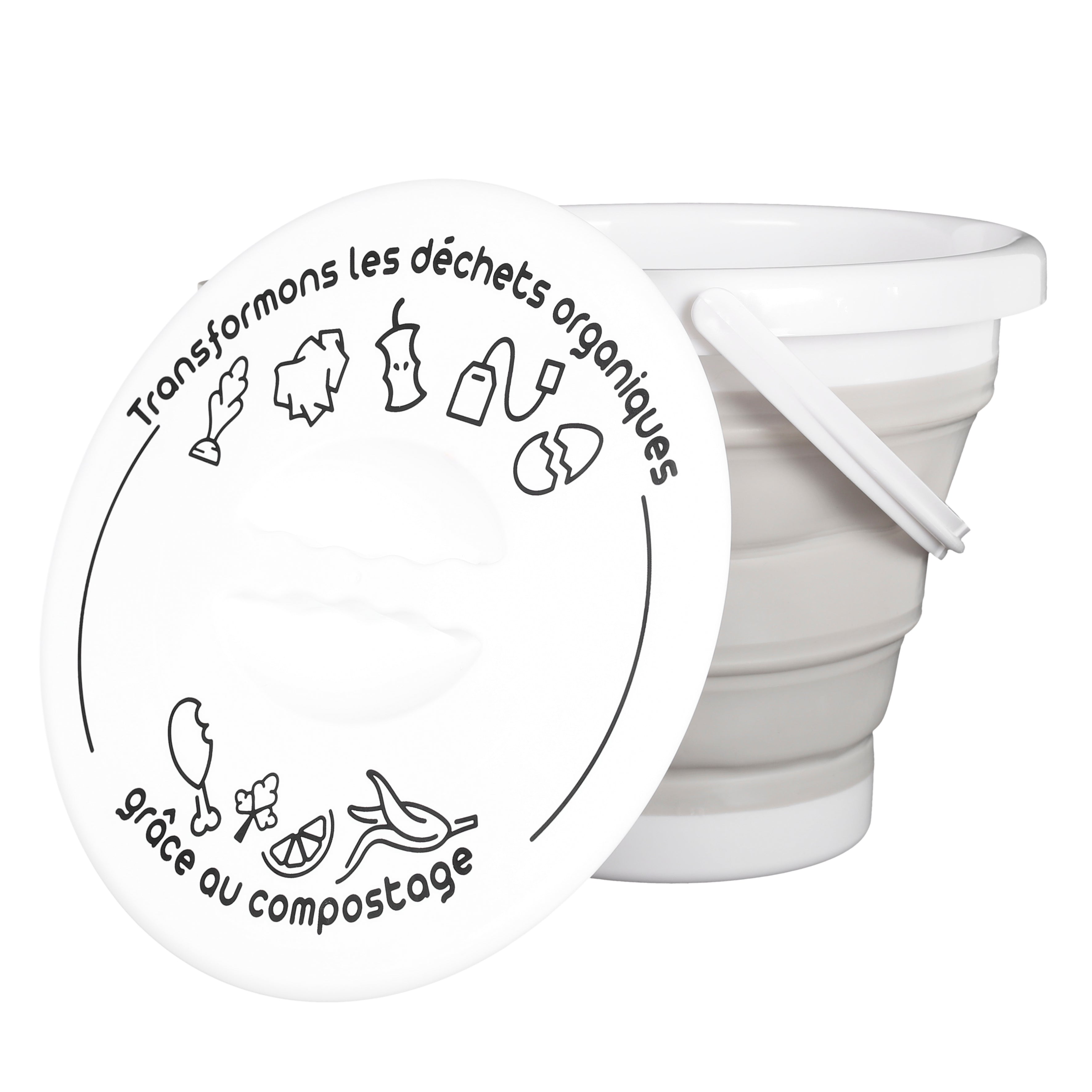 SEAU A COMPOST PLIABLE AVEC ANSE ET COUVERCLE