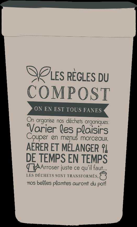 POUBELLE A COMPOST EN PLASTIQUE AVEC ACCROCHE