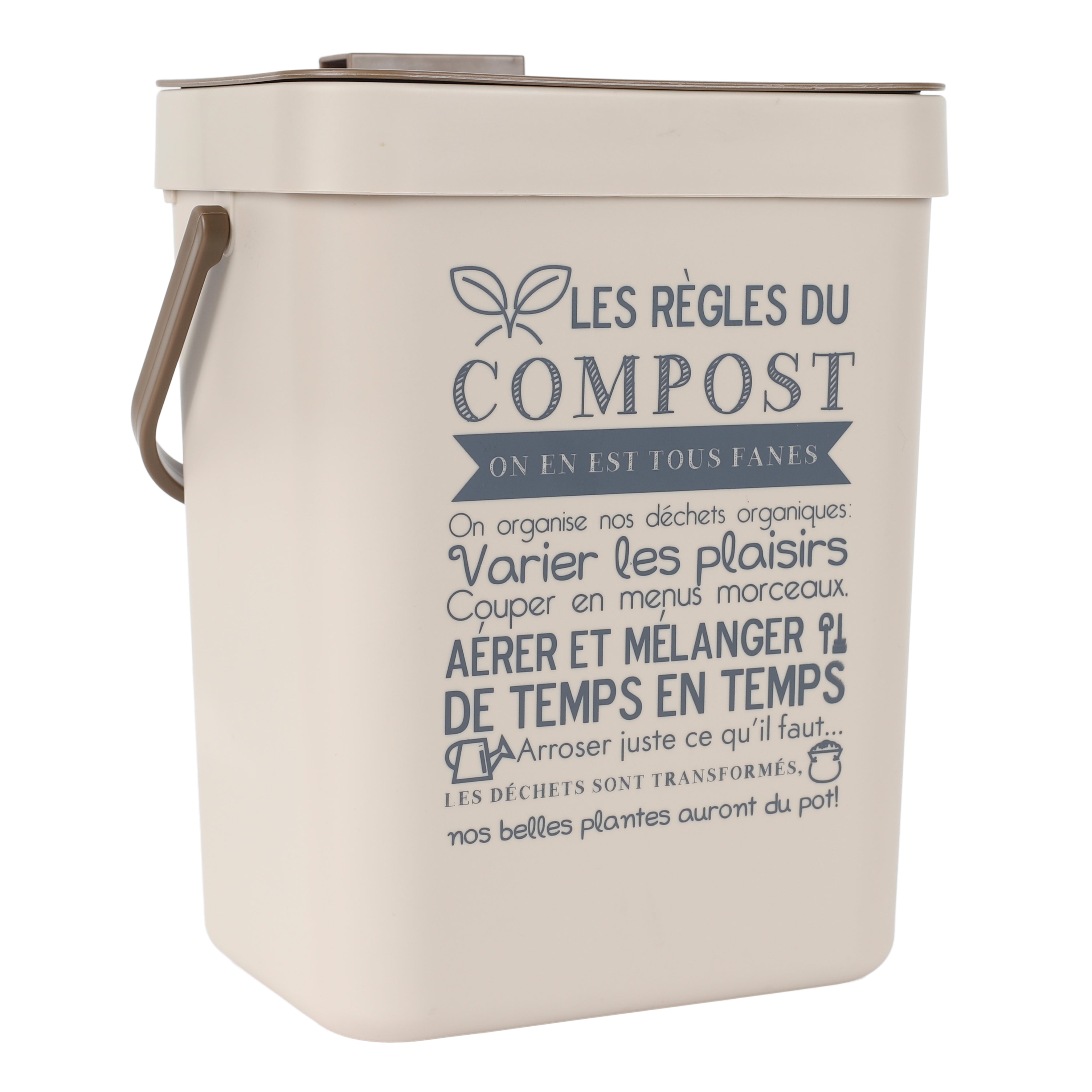 POUBELLE A COMPOST EN PLASTIQUE AVEC ACCROCHE