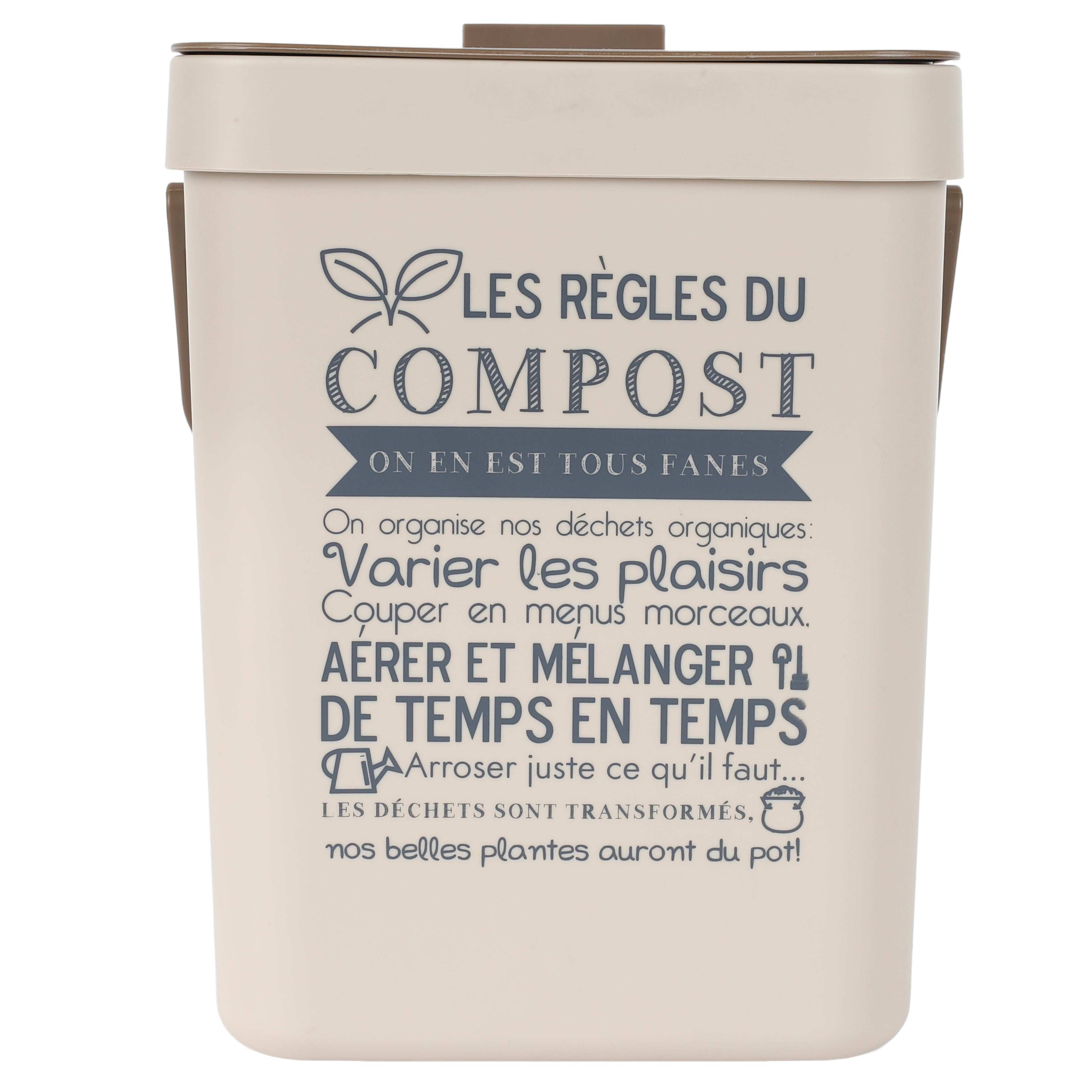POUBELLE A COMPOST EN PLASTIQUE AVEC ACCROCHE