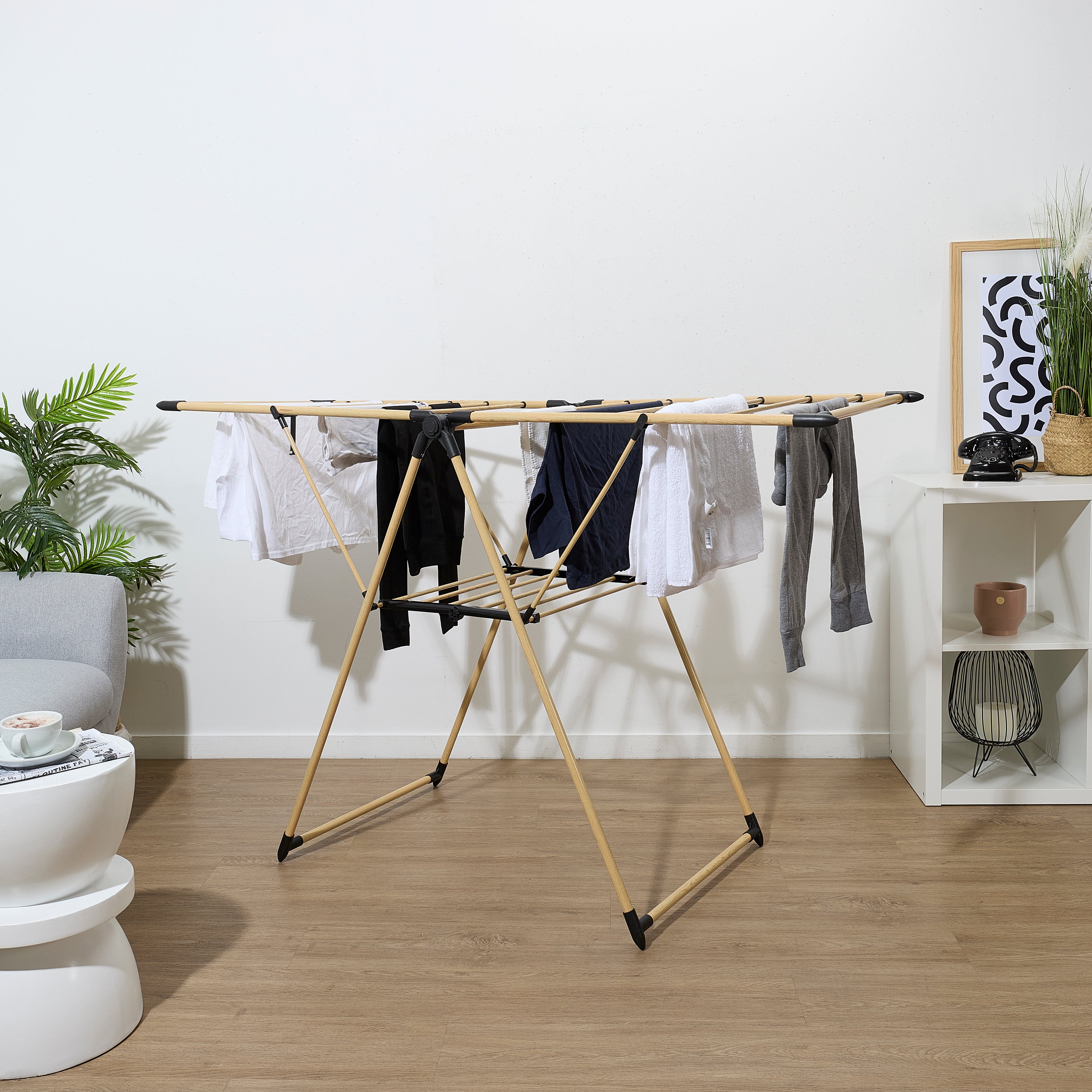ETENDOIR A LINGE EFFET BOIS 13M ETENDAGE