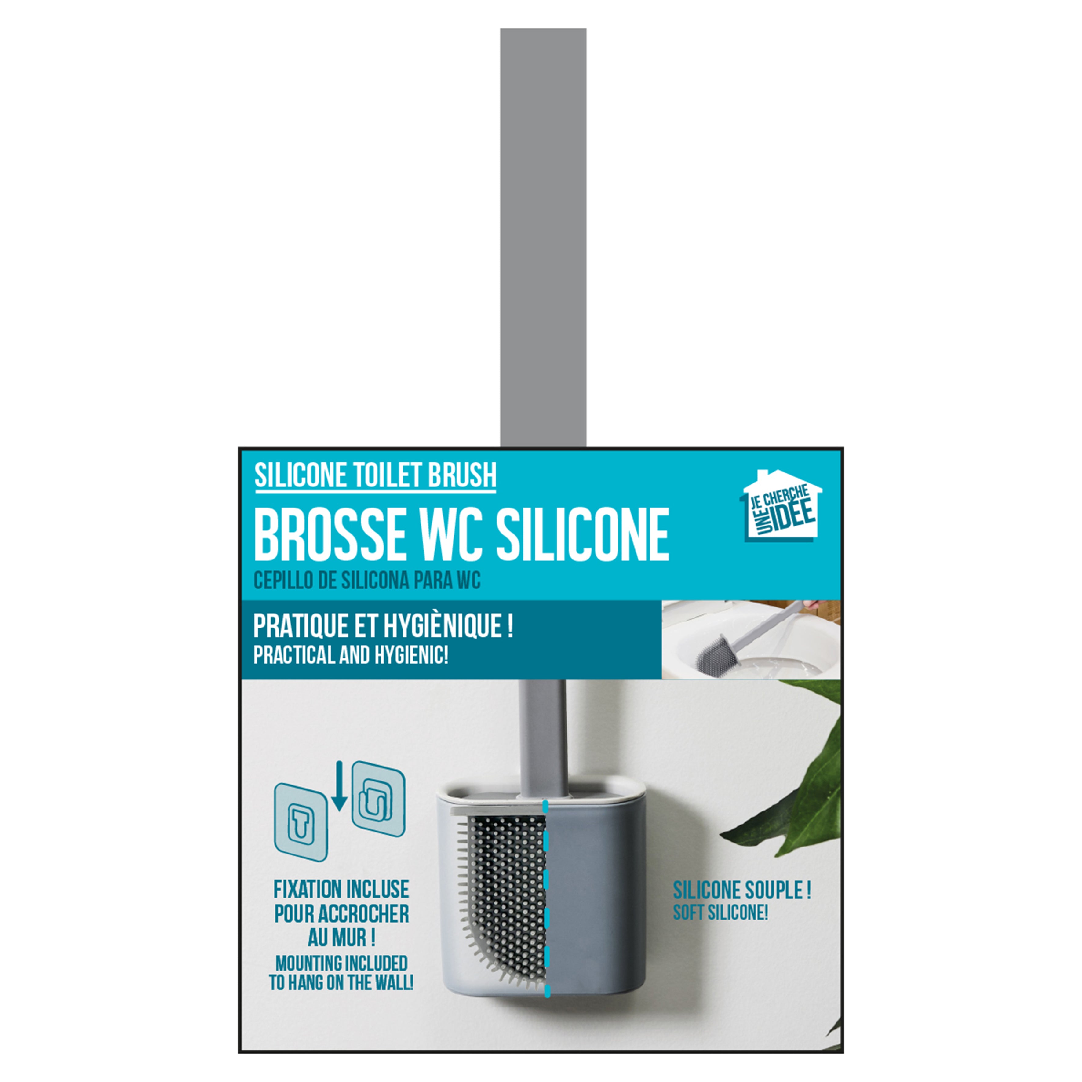 BROSSE WC SILICONE SLIM AVEC CROCHET