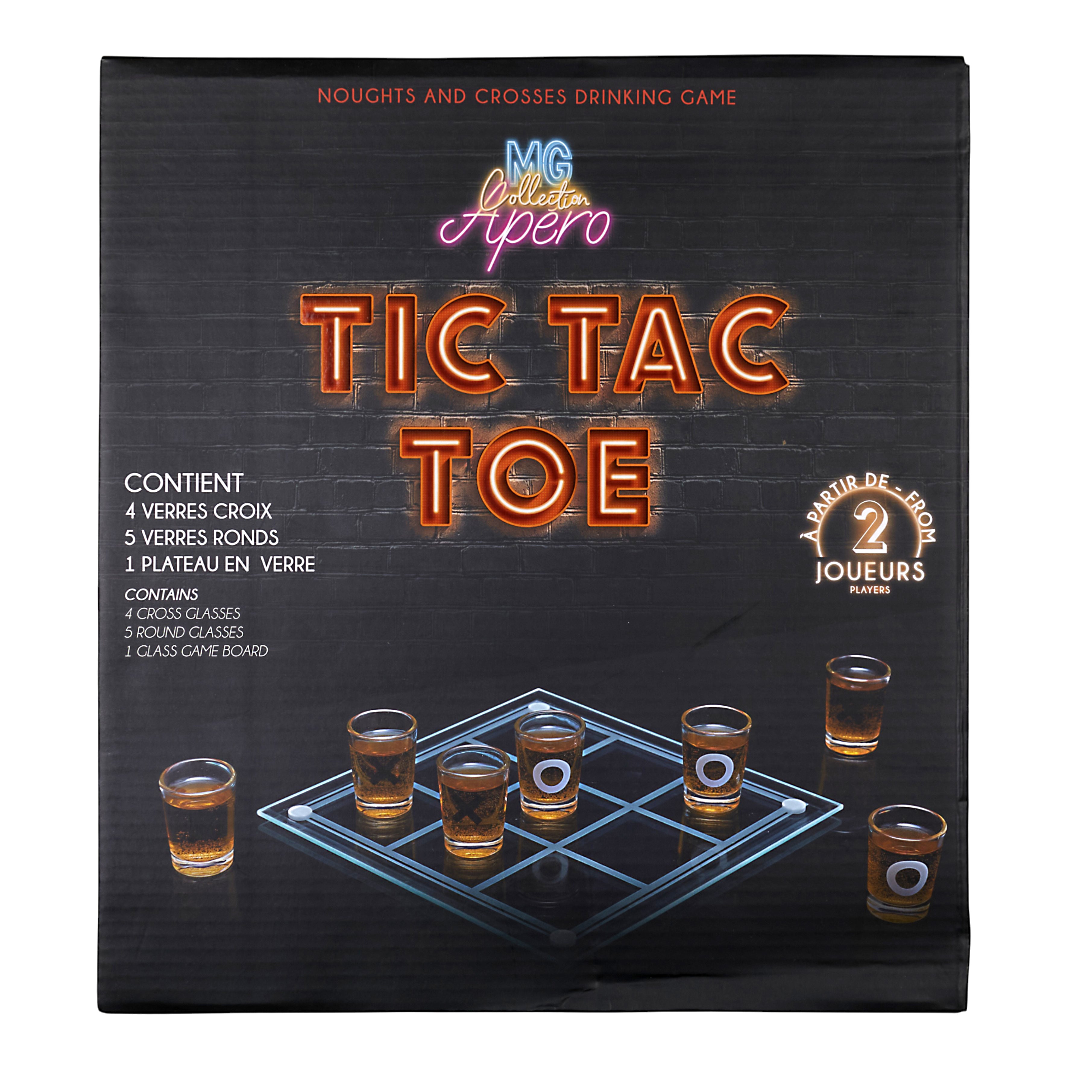 JEU A BOIRE TIC TAC TOE EN VERRE SHOT X9