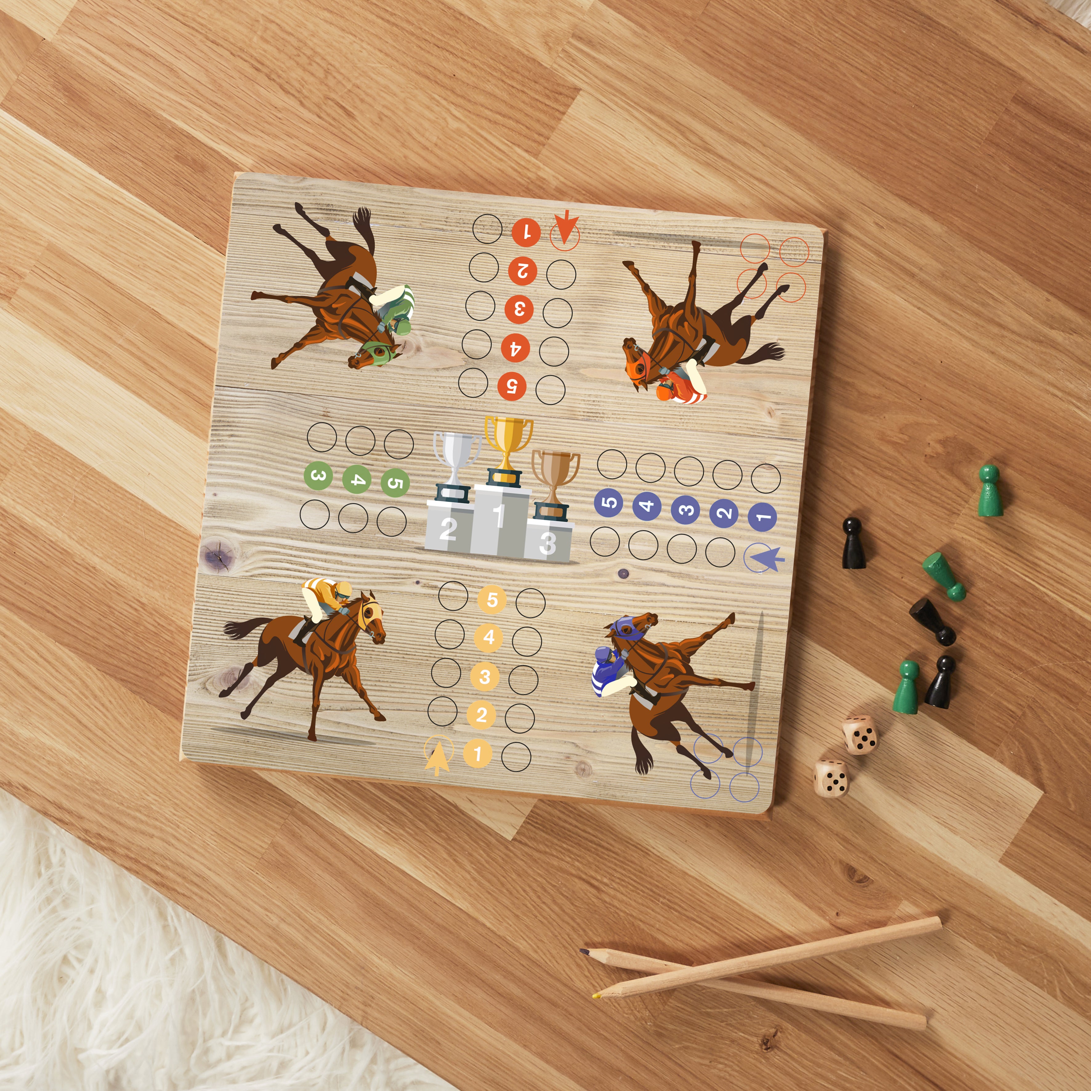 JEU DES PETITS CHEVAUX EN BOIS