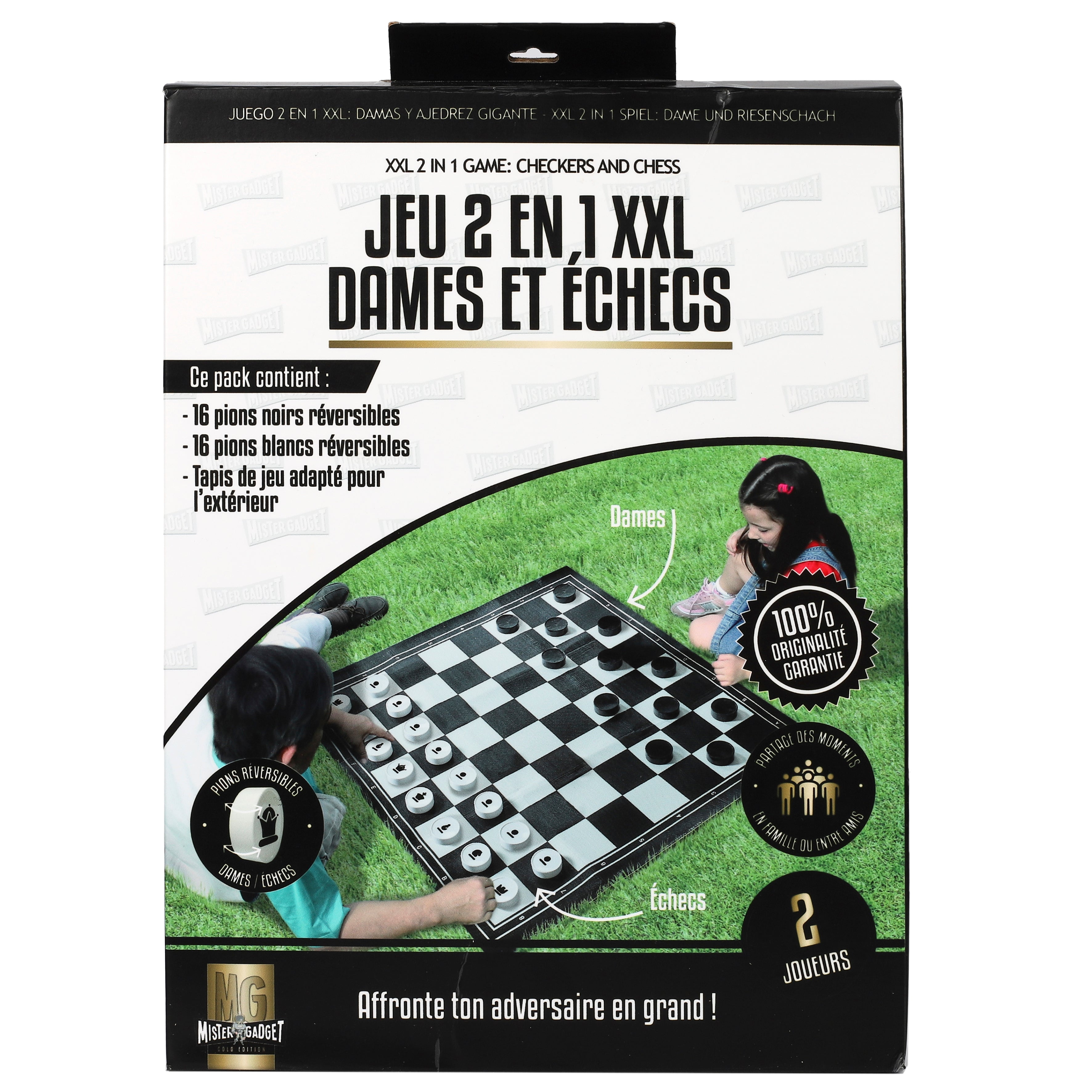 JEU 2 EN 1 ECHECS ET DAMES EXTERIEUR