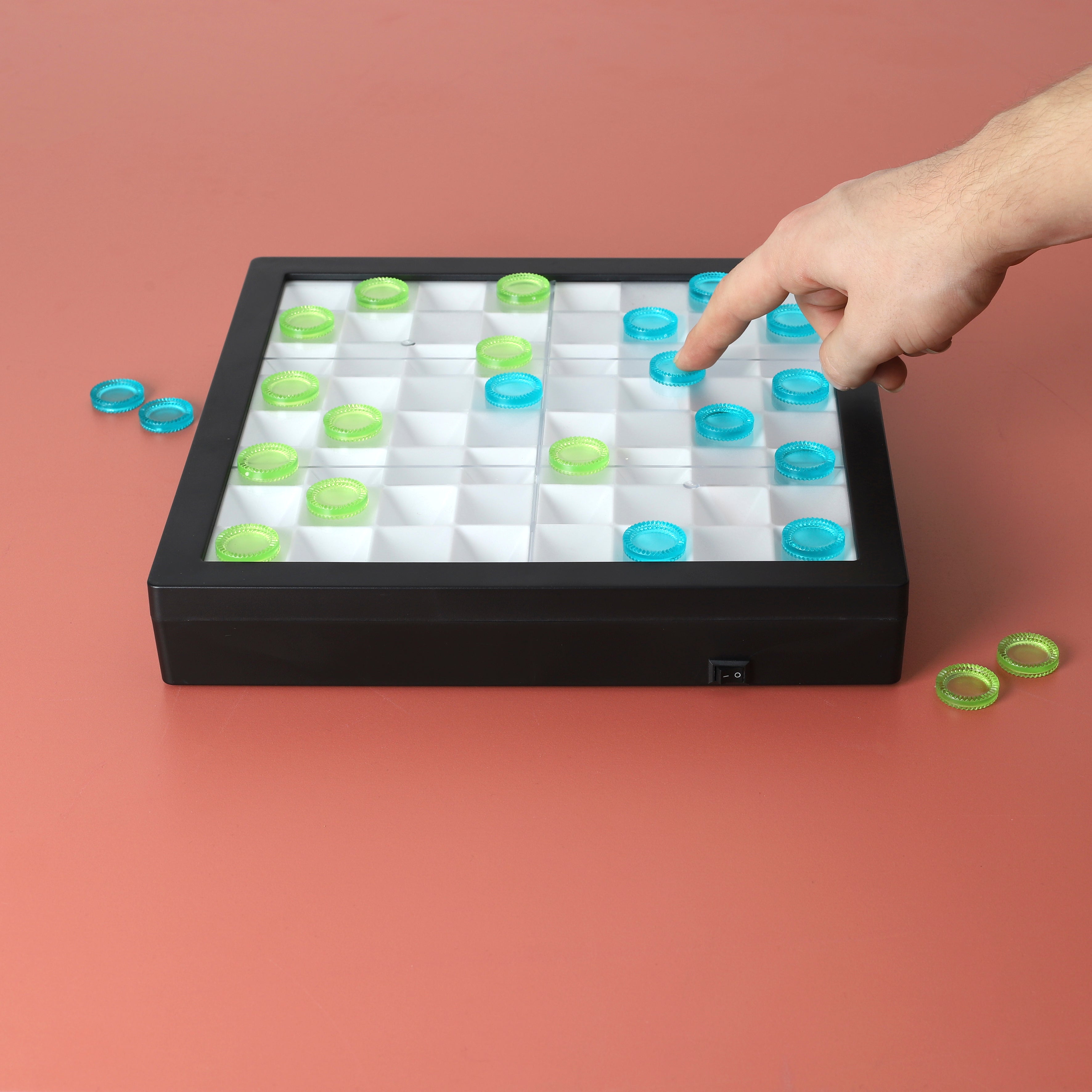 JEU DE DAMES TRANSPARENT LED