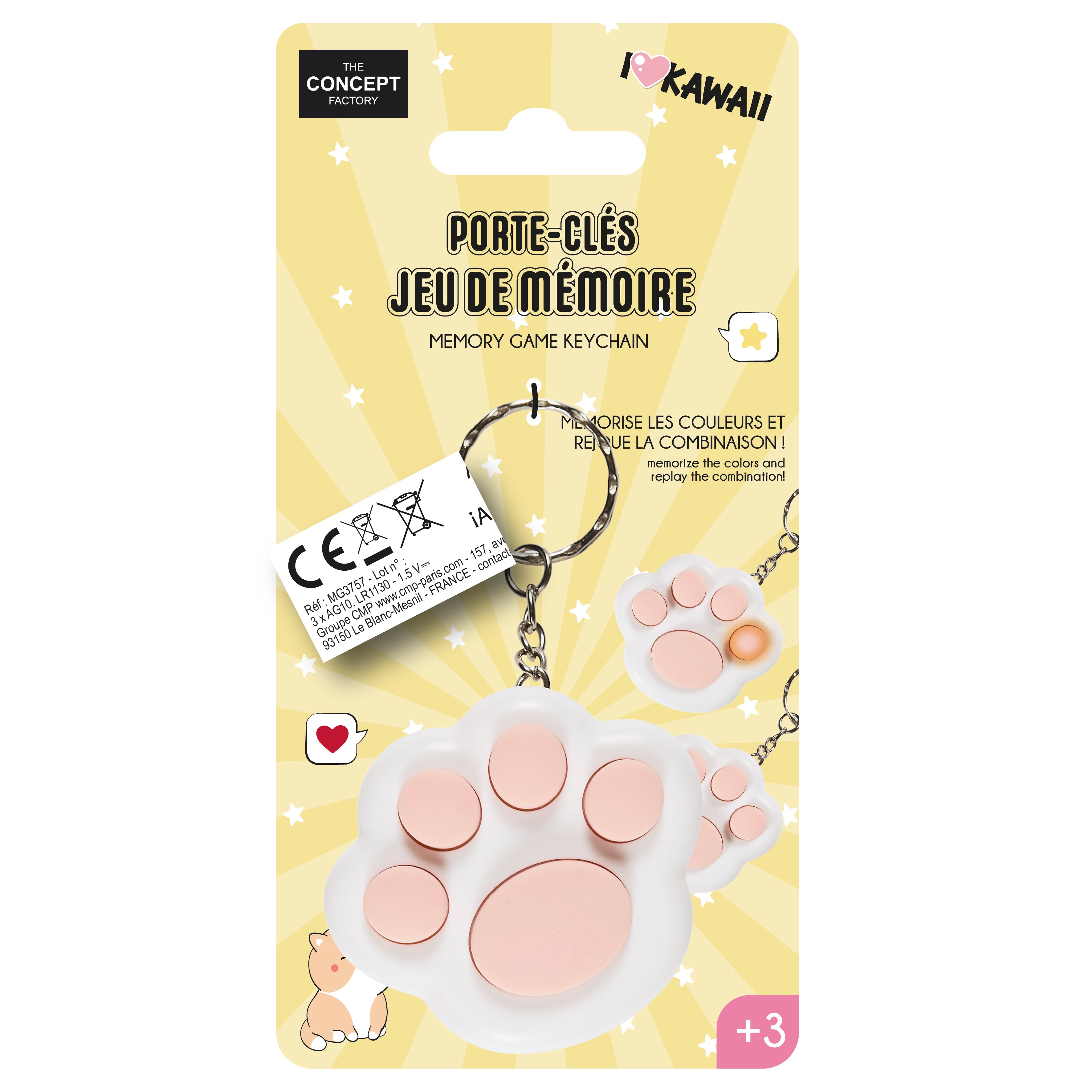 PORTE CLES JEU DE MEMOIRE KAWAII