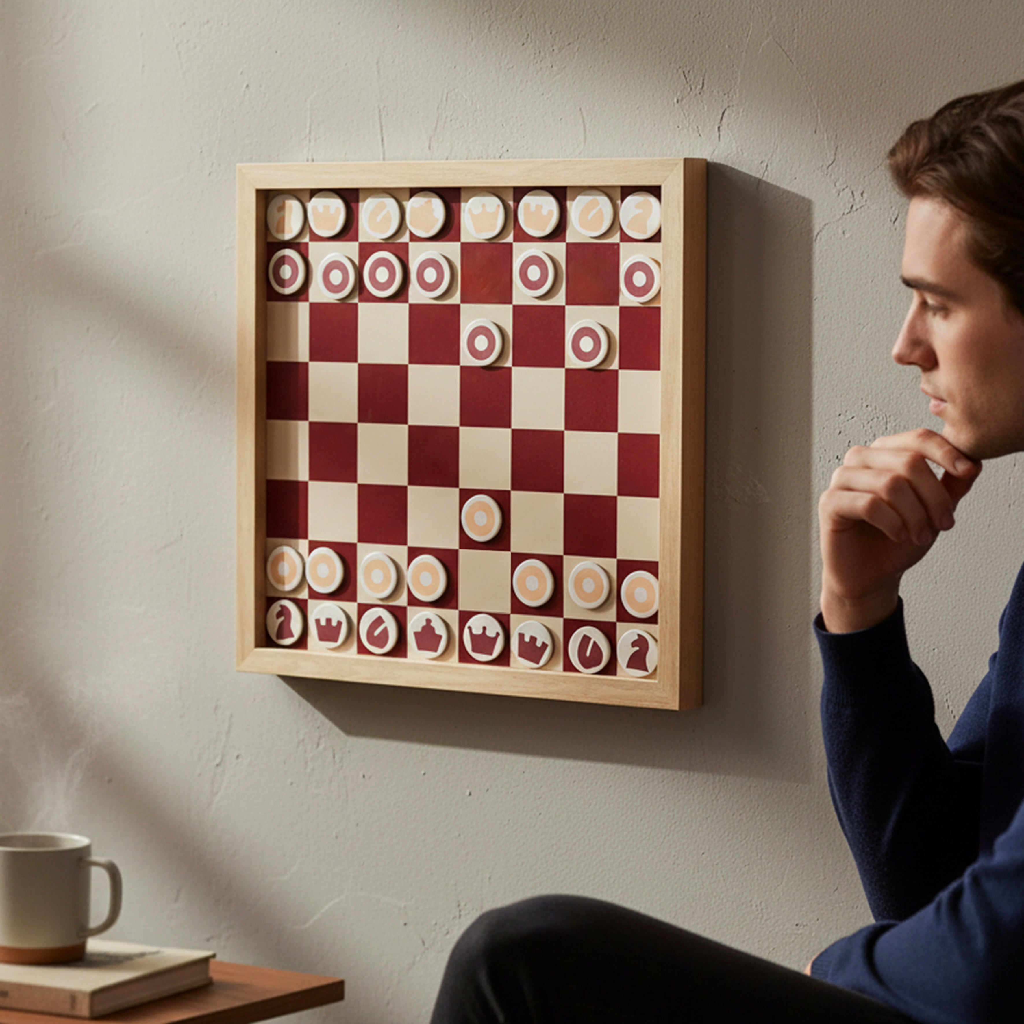 JEU D ECHECS MURAL EN BOIS