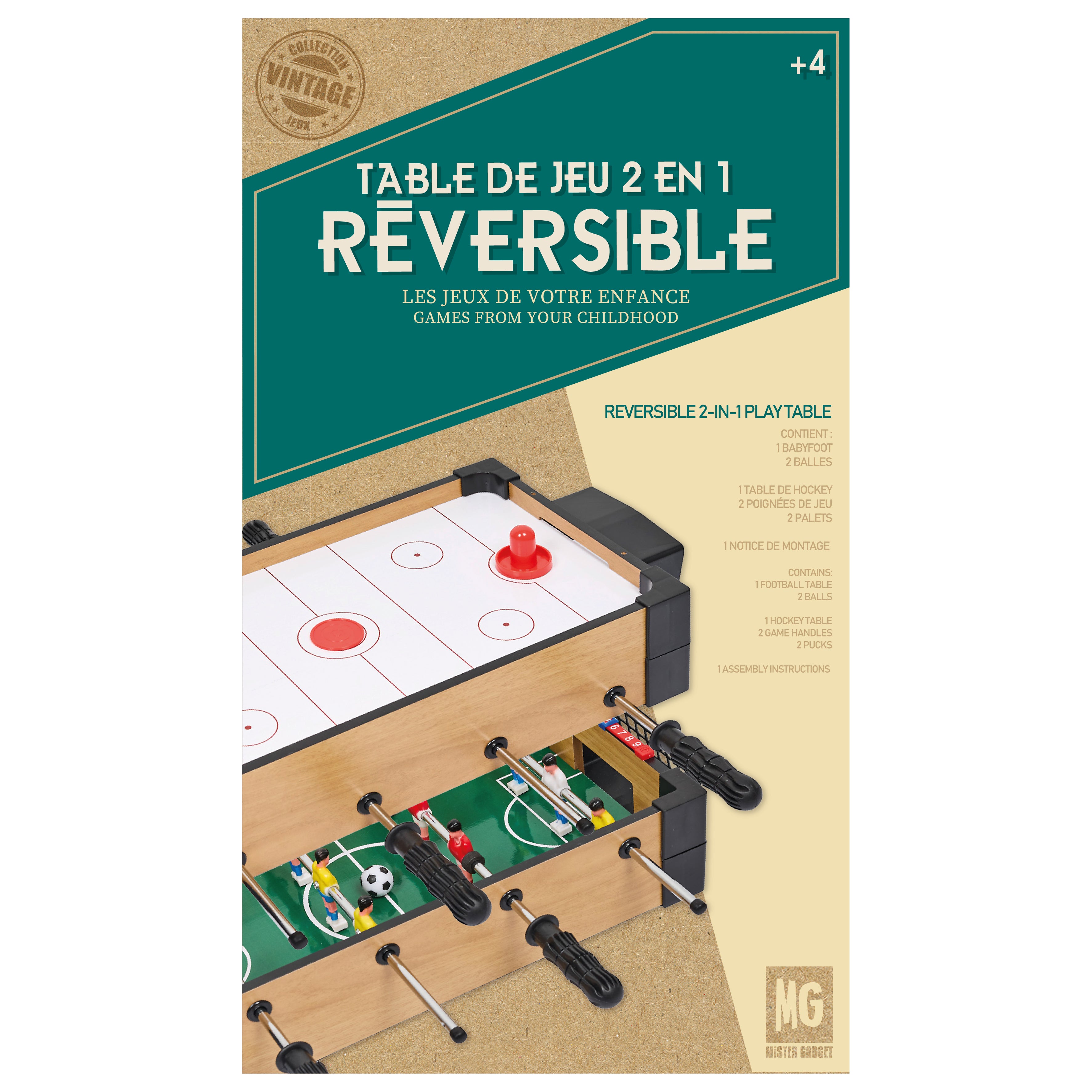 TABLE DE JEU 2 EN 1 REVERSIBLE