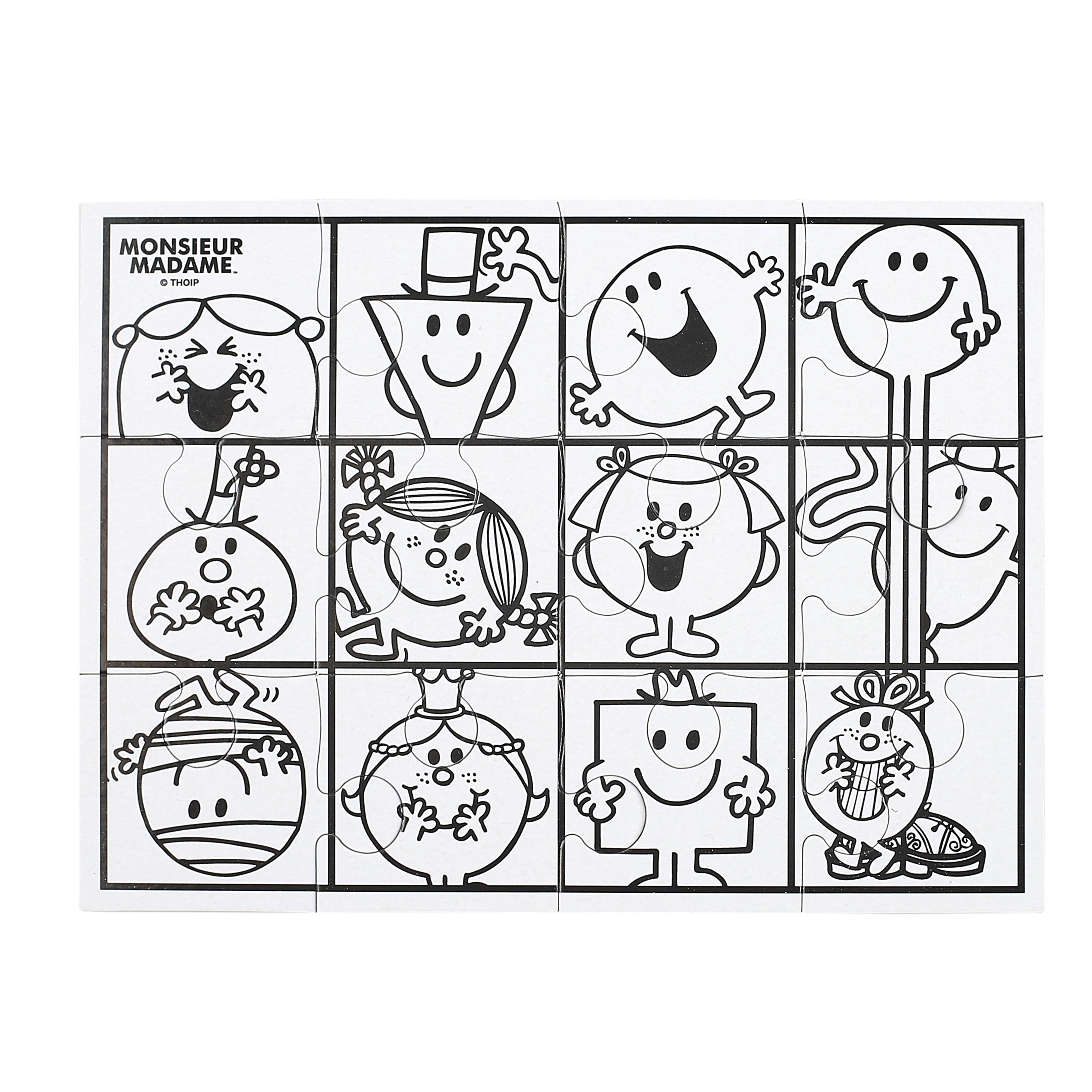 PUZZLE A COLORIER X4 AVEC 6 FEUTRES MR MME