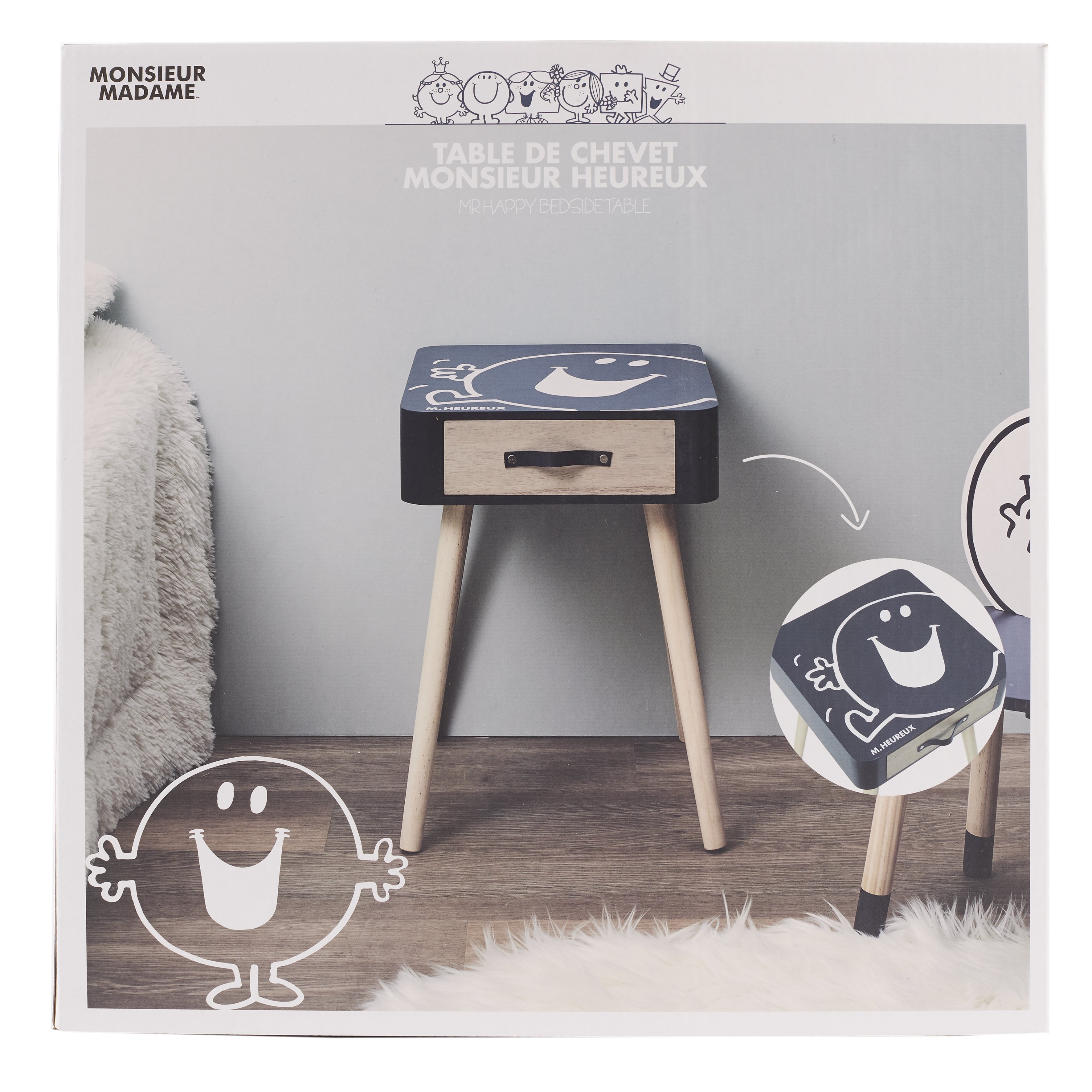 TABLE DE CHEVET MONSIEUR HEUREUX