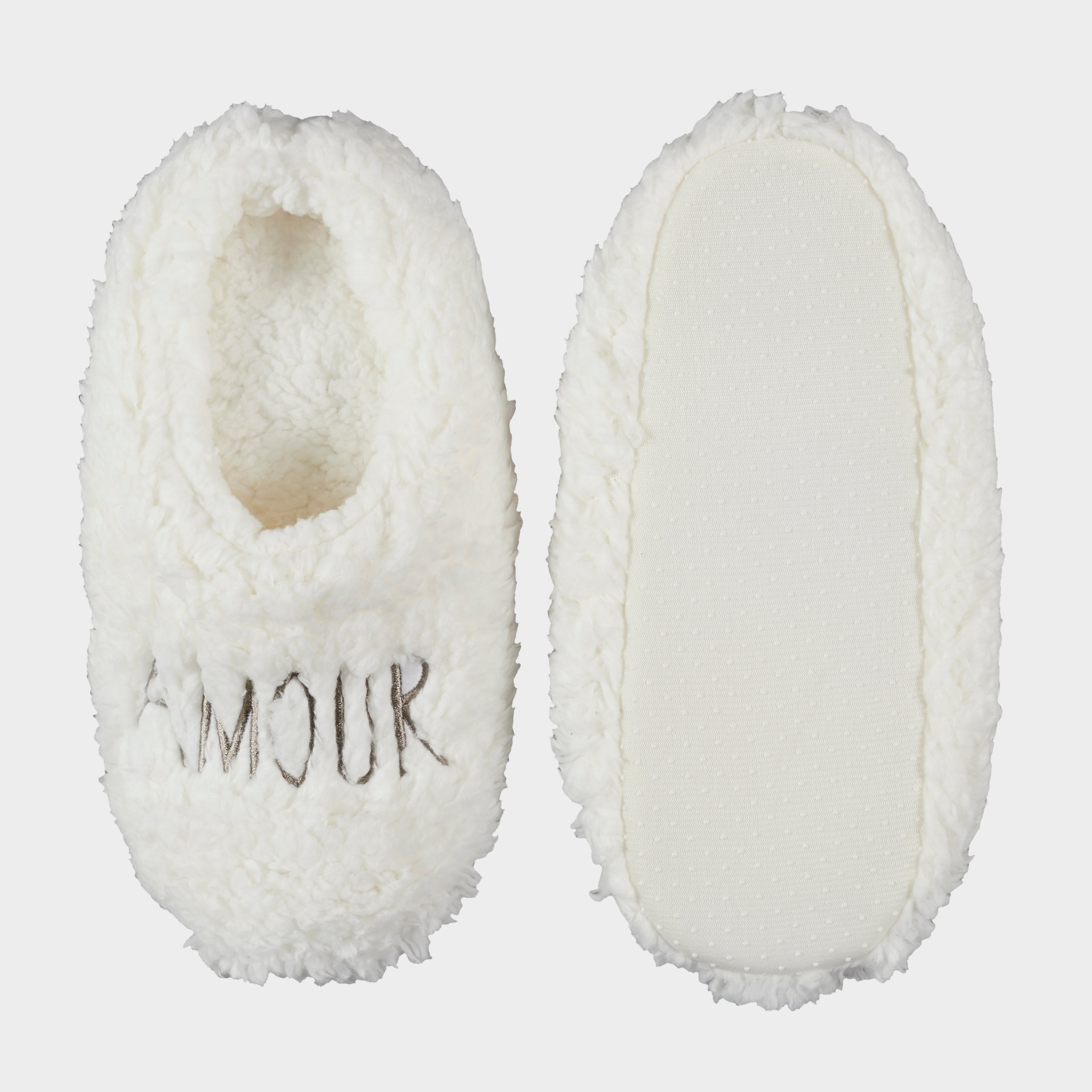 BALLERINES SHERPA AVEC BRODERIE AMOUR