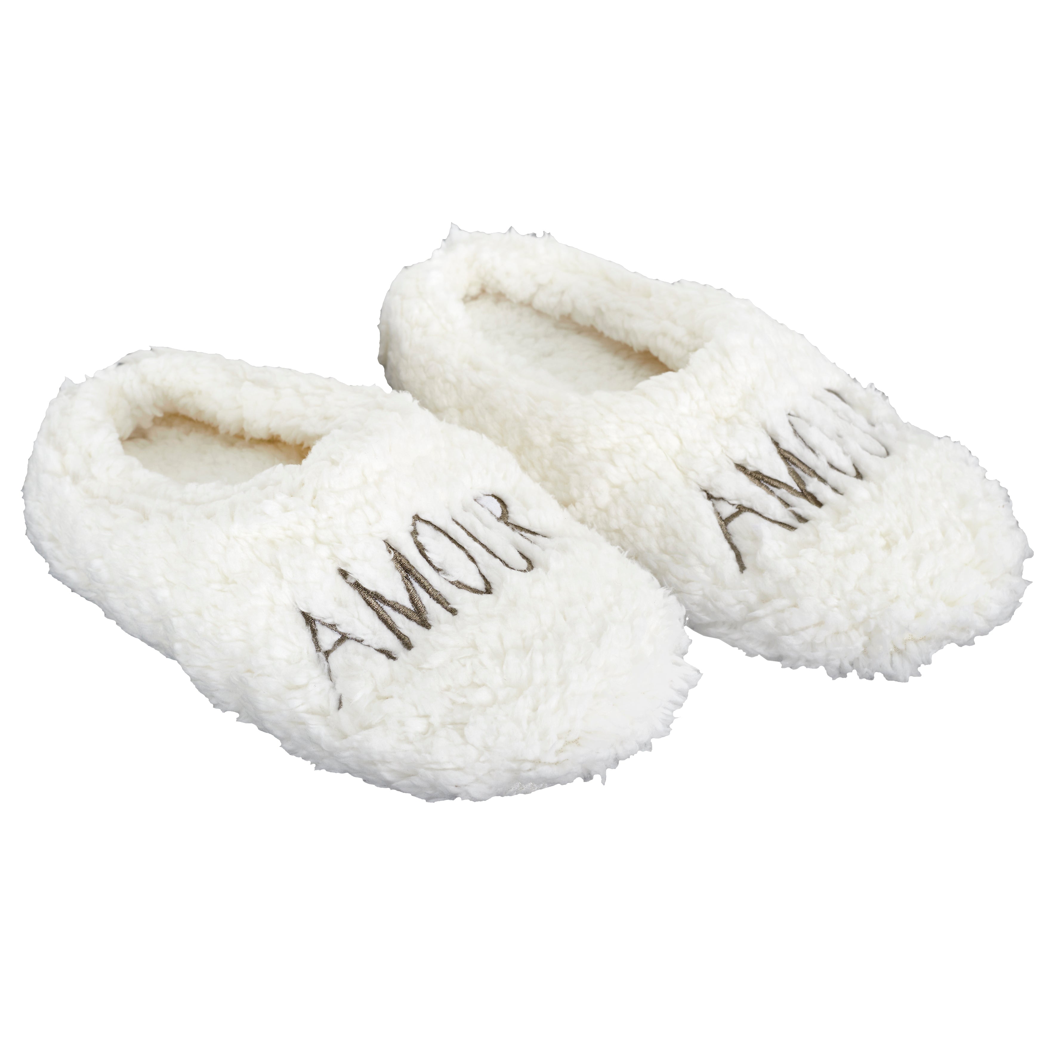 BALLERINES SHERPA AVEC BRODERIE AMOUR