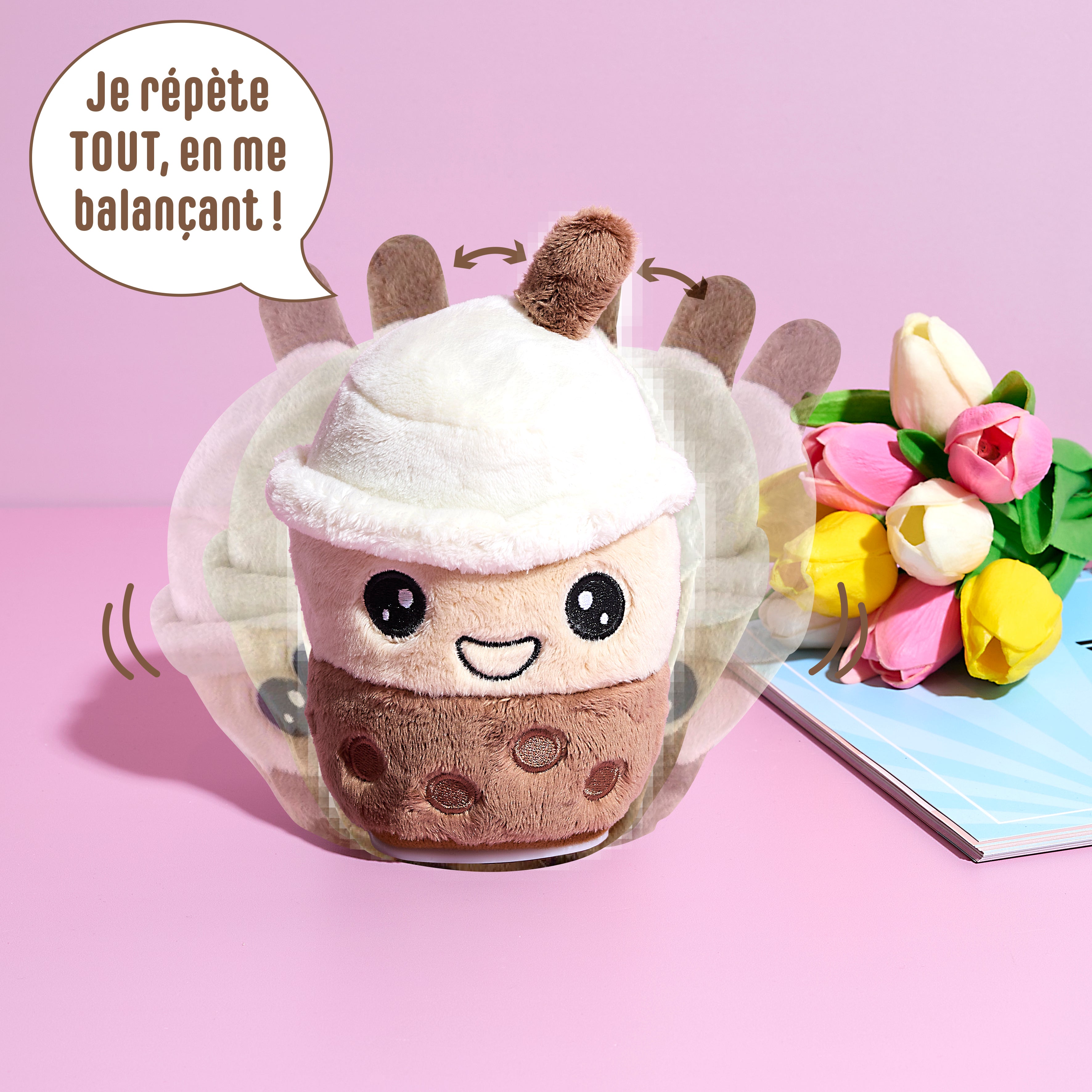 PELUCHE BUBBLE TEA PARLANT ANIME KAWAII