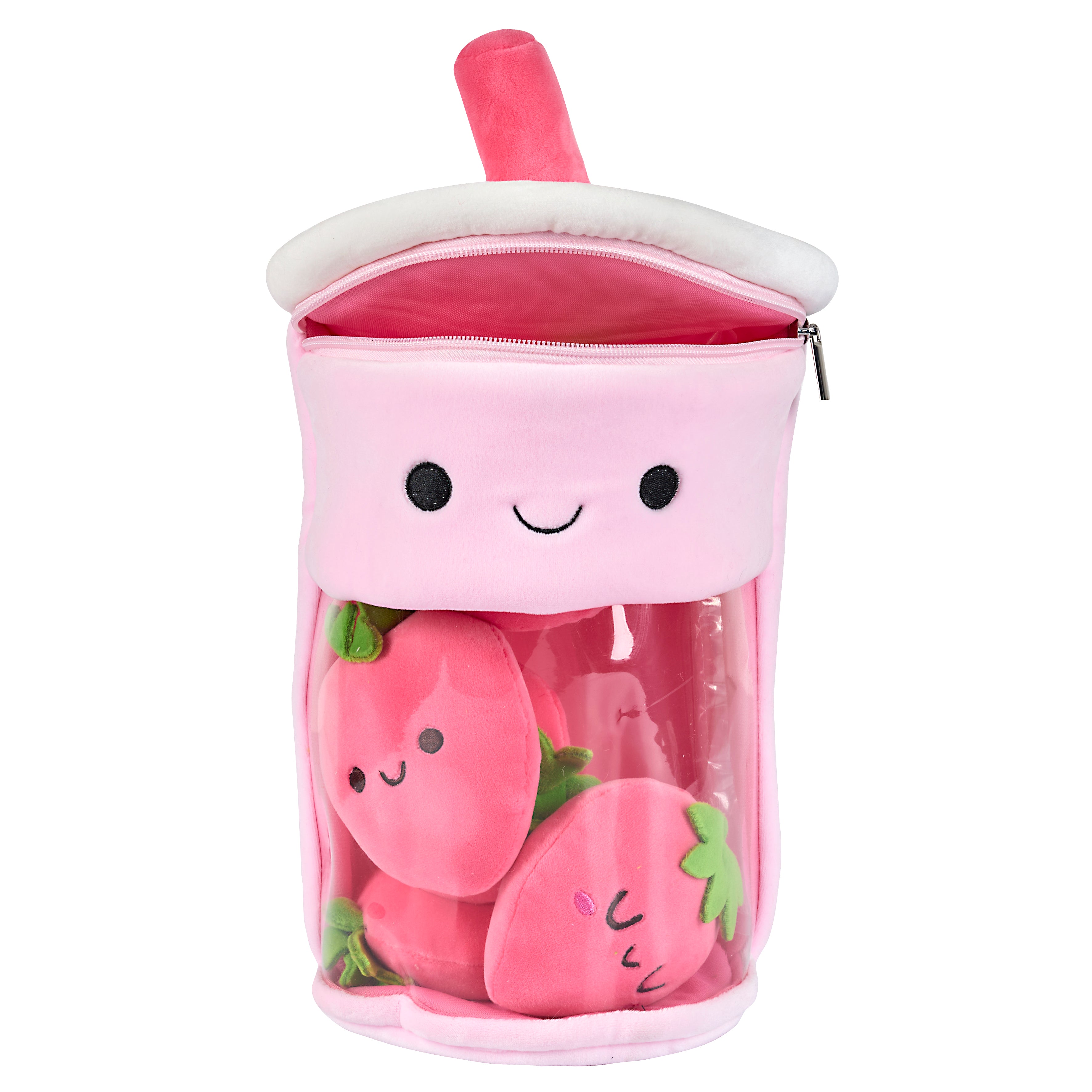PELUCHE BUBBLE TEA KAWAII FRAISE