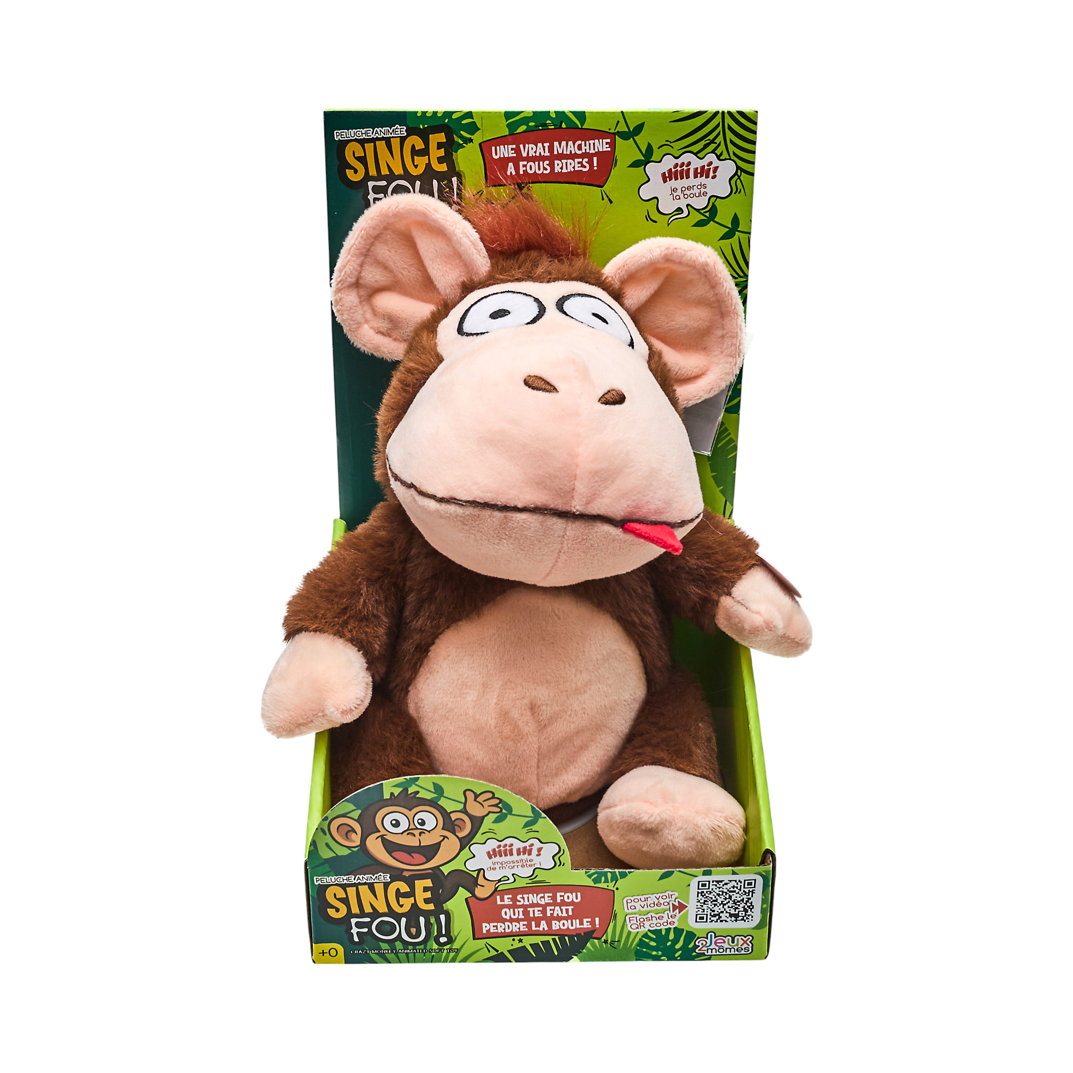 PELUCHE SINGE FOU A PILES