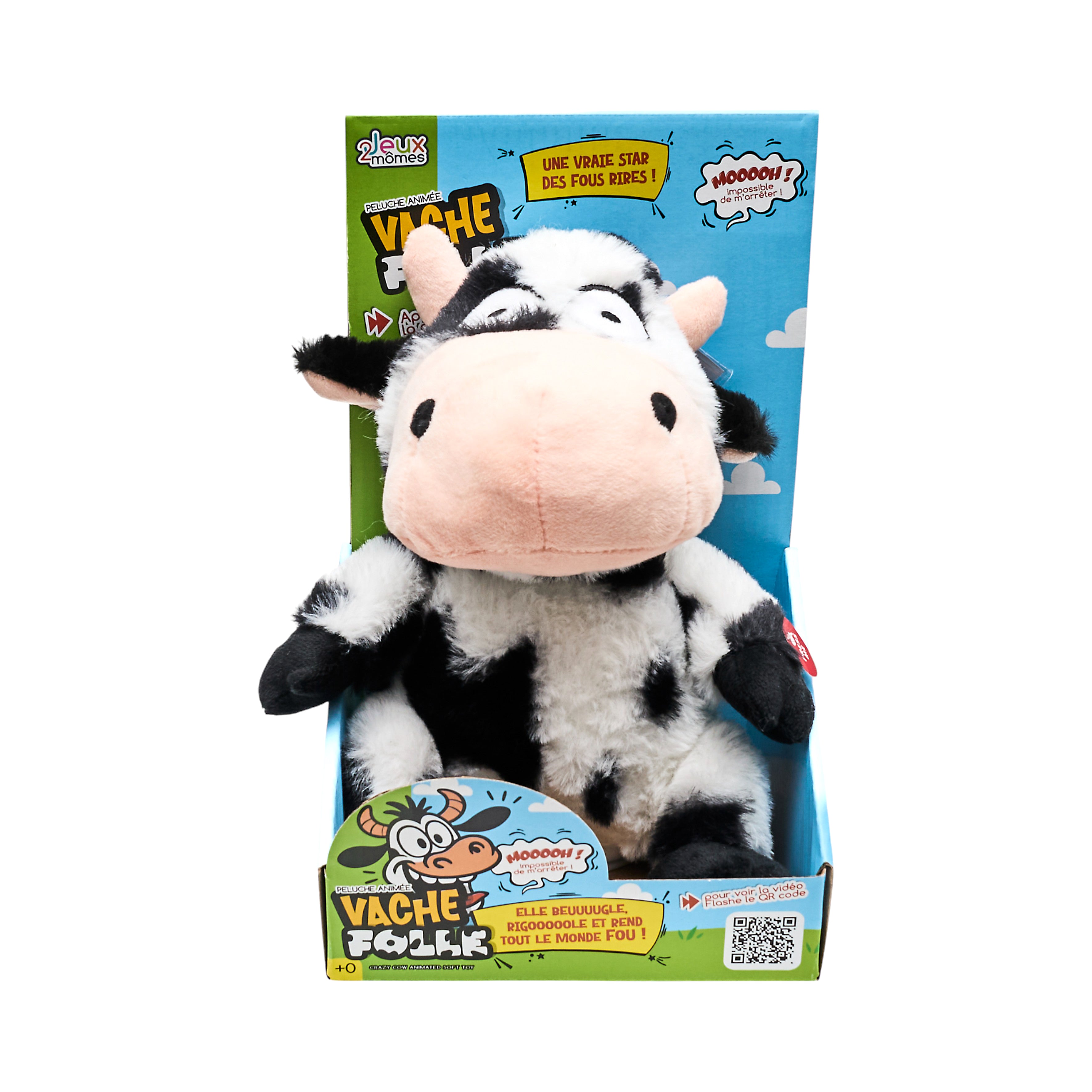 PELUCHE VACHE FOLLE A PILES