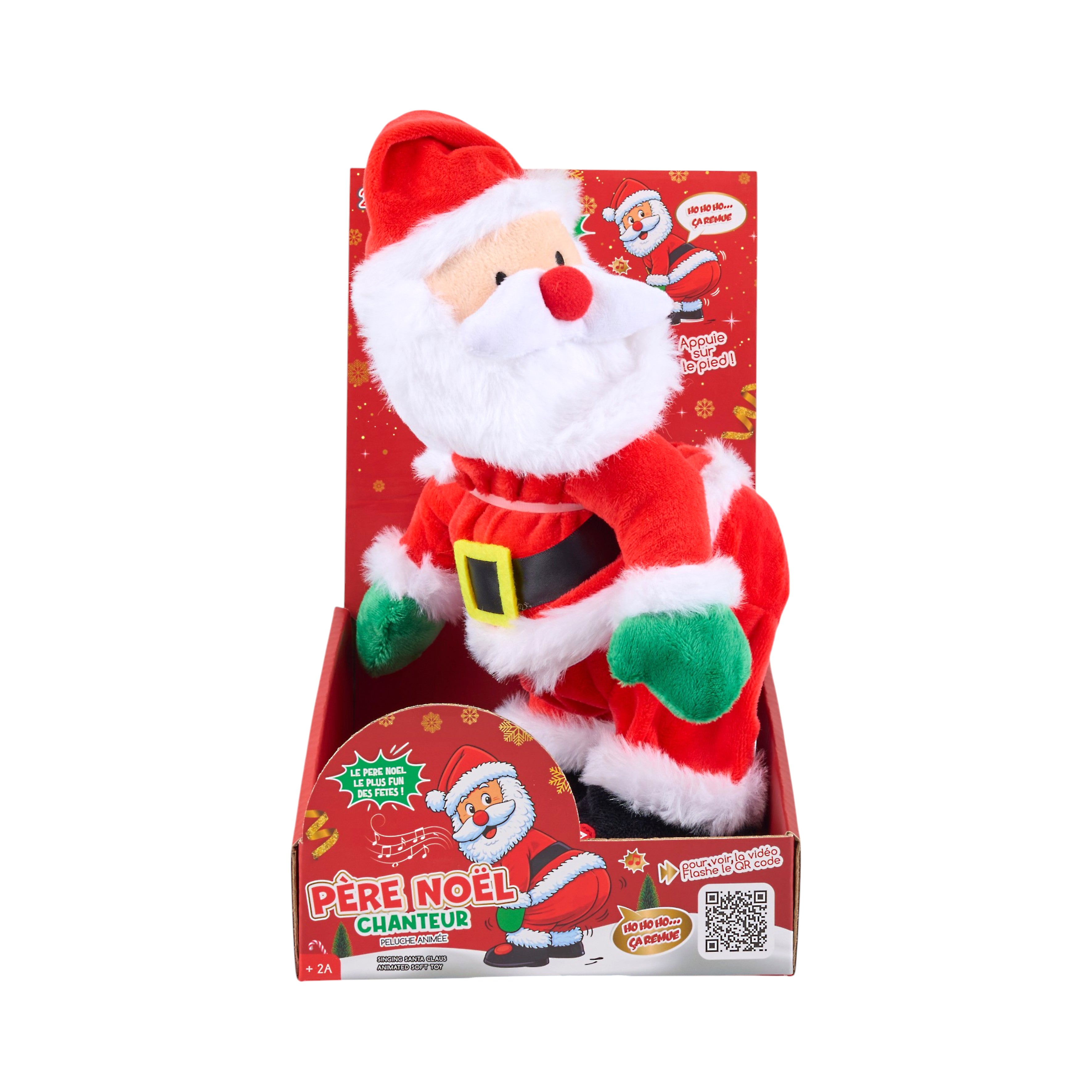 PELUCHE PERE NOEL CHANTEUR A PILES