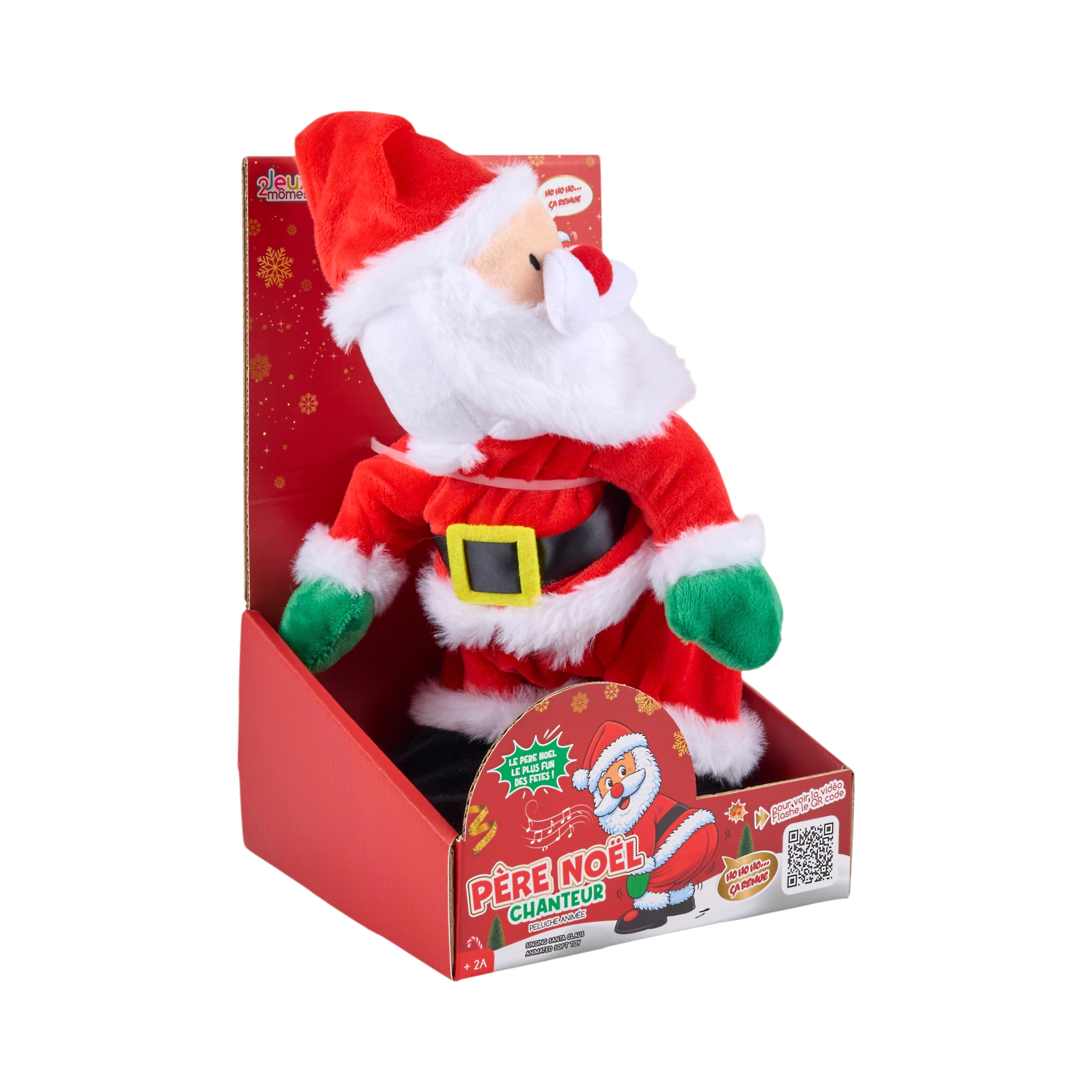 PELUCHE PERE NOEL CHANTEUR A PILES