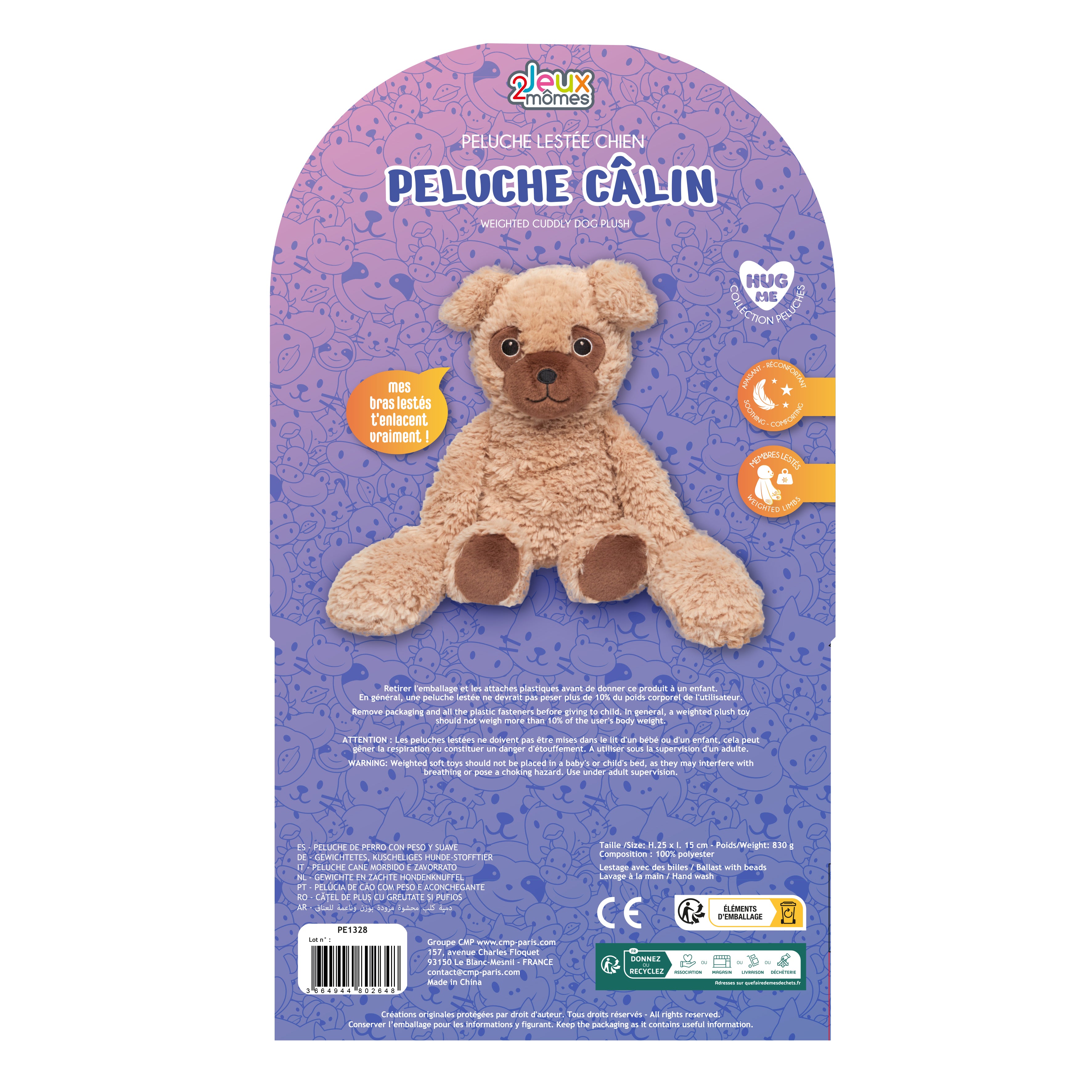 PELUCHE CHIEN CALIN LESTEE
