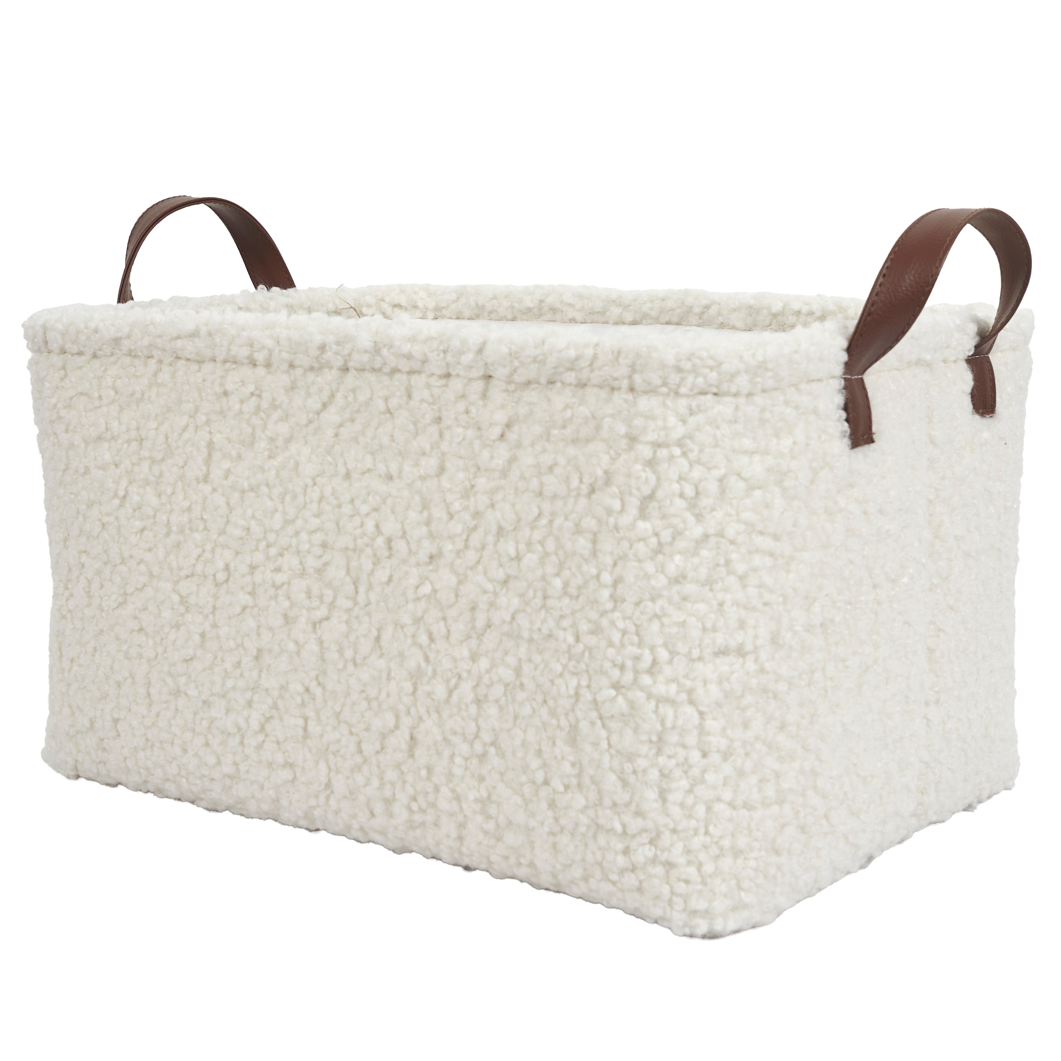 PANIER RANGEMENT BLANC BOUCLETTE X3 H20CM