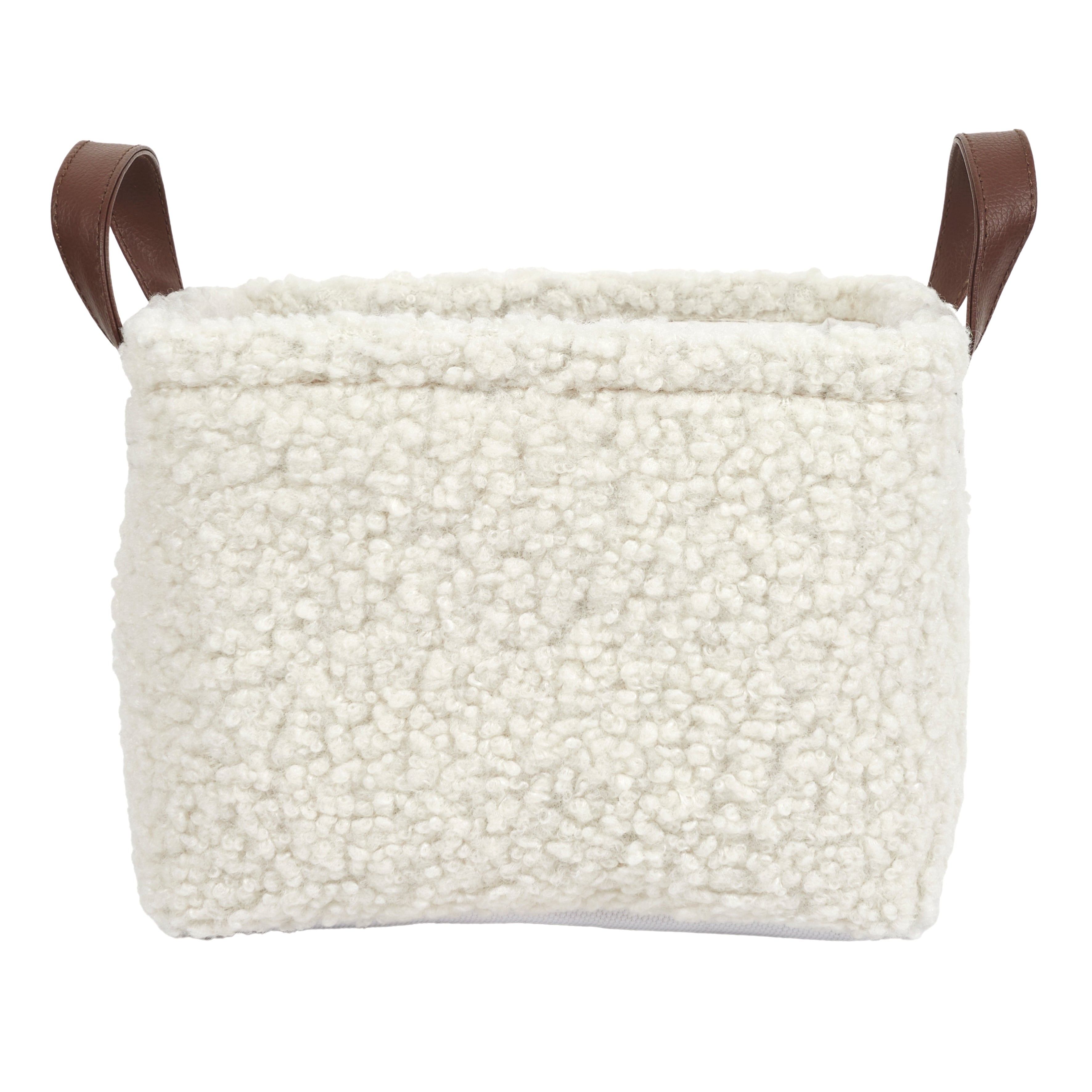 PANIER RANGEMENT BLANC BOUCLETTE X3 H20CM