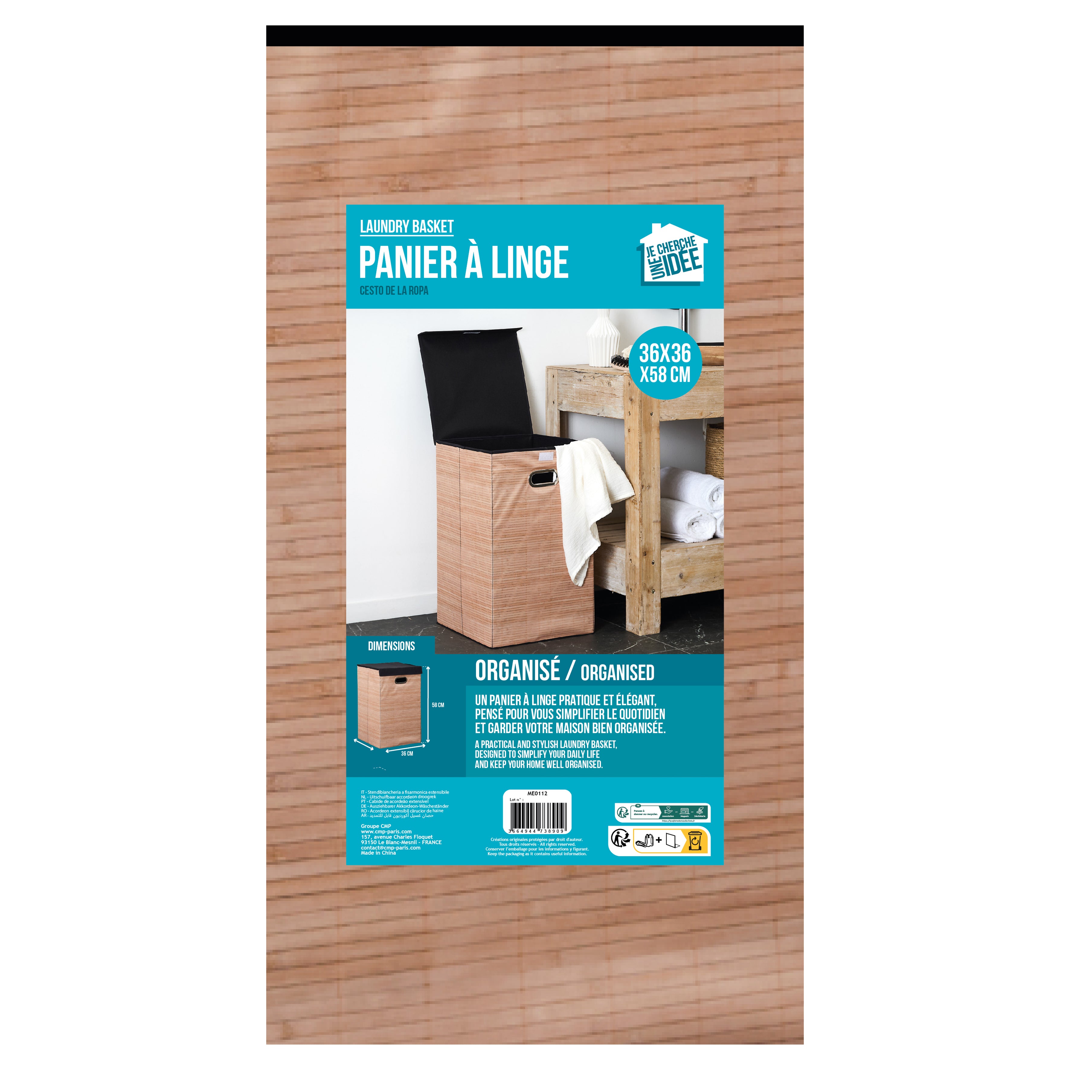 PANIER A LINGE 36X36X58CM