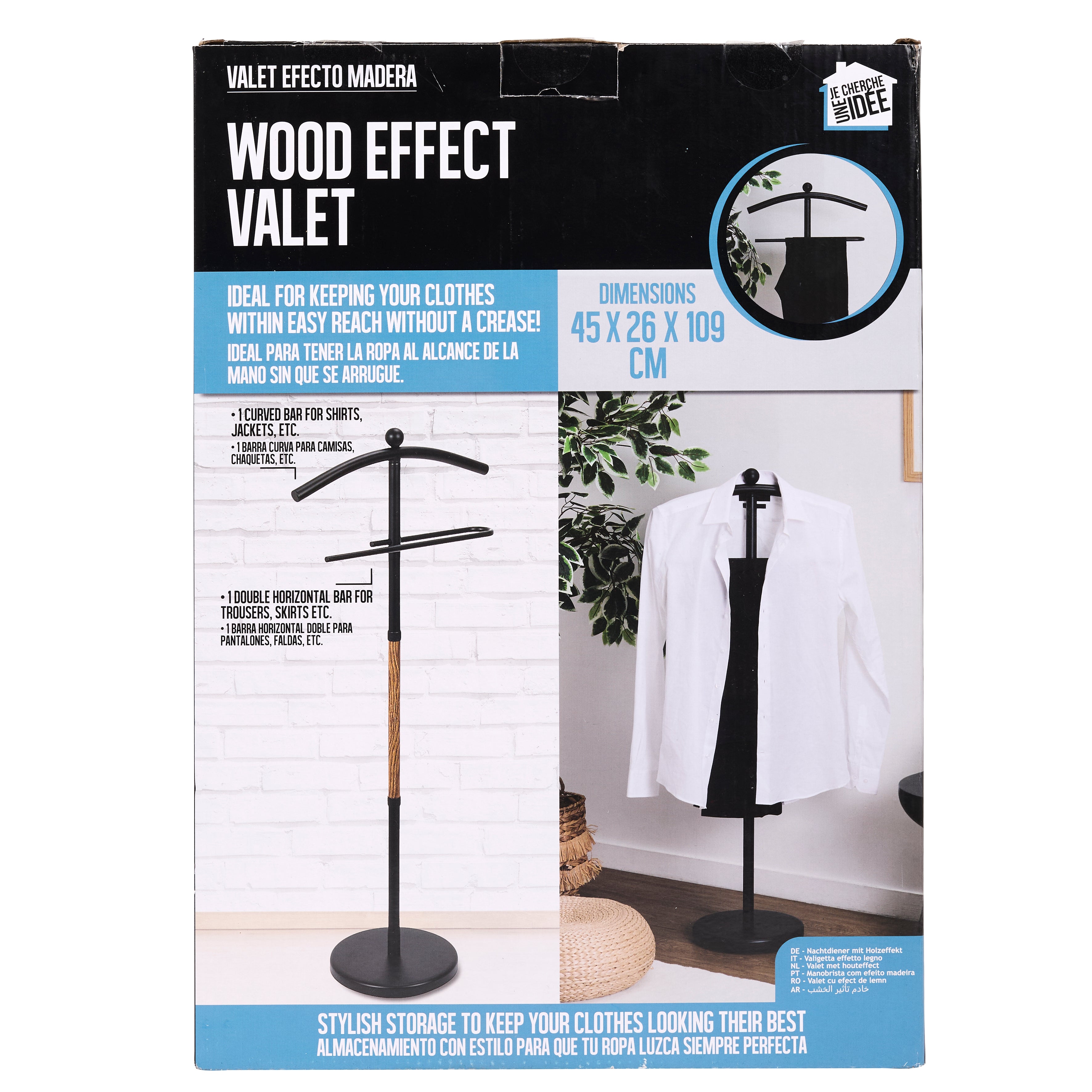VALET DE NUIT EFFET BOIS