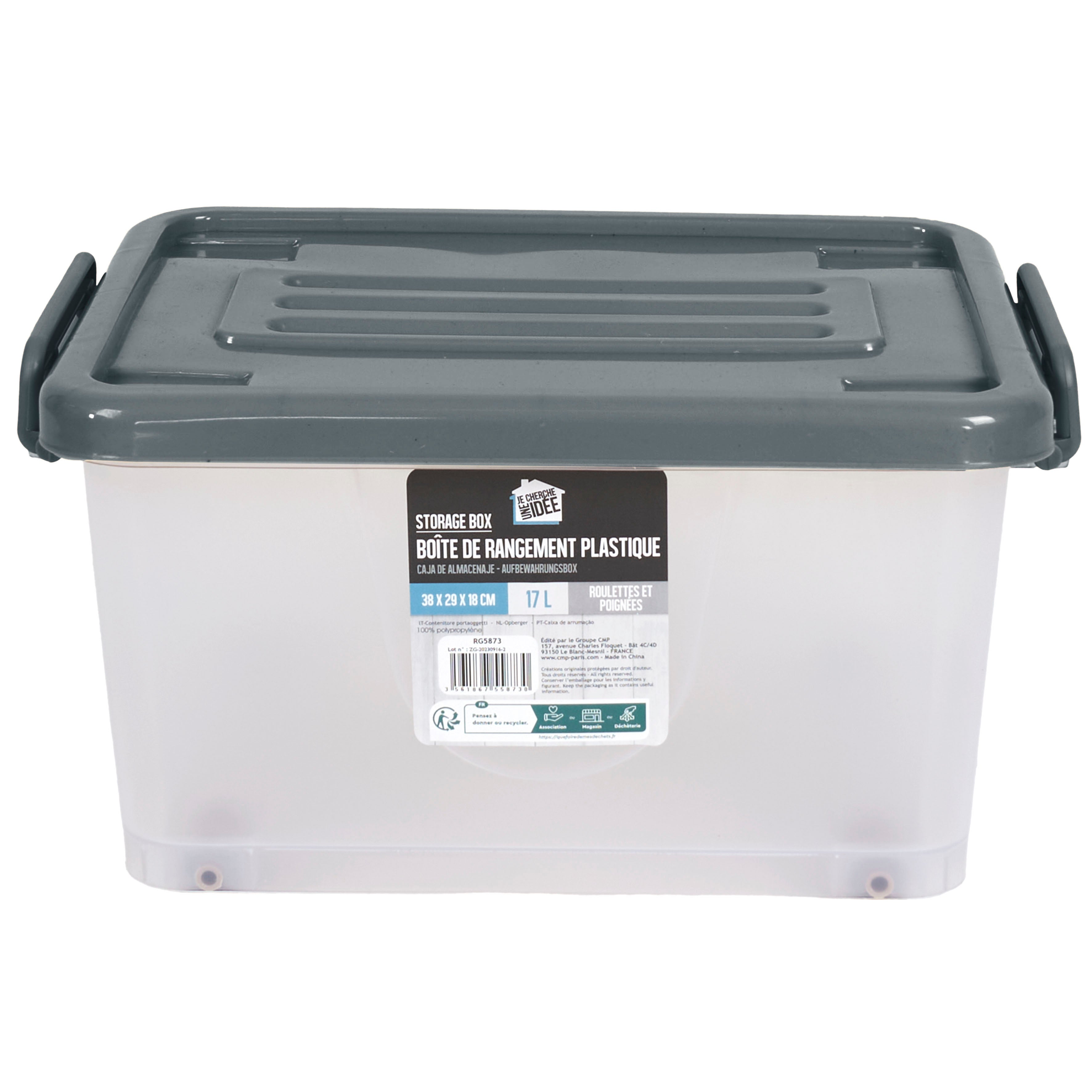 BOITE DE RANGEMENT PLASTIQUE 17L