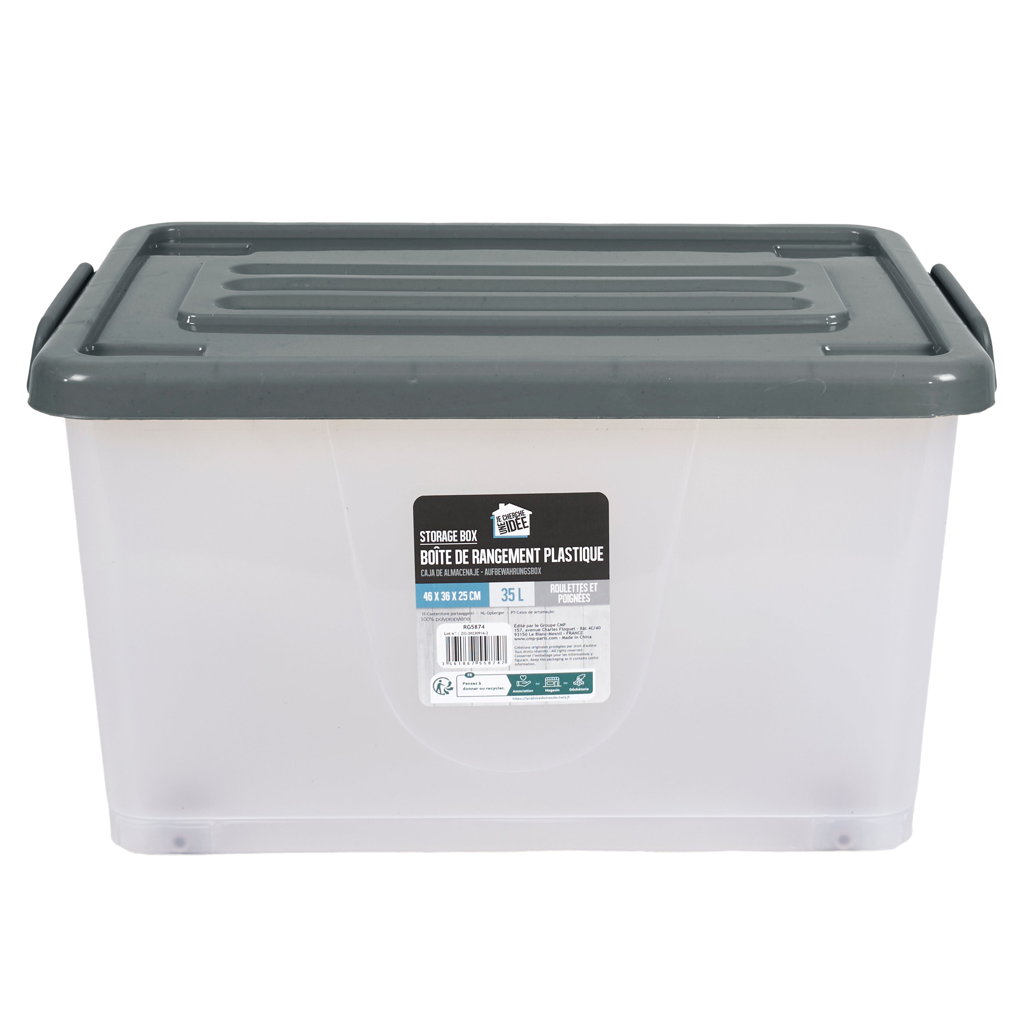 BOITE DE RANGEMENT PLASTIQUE 35L