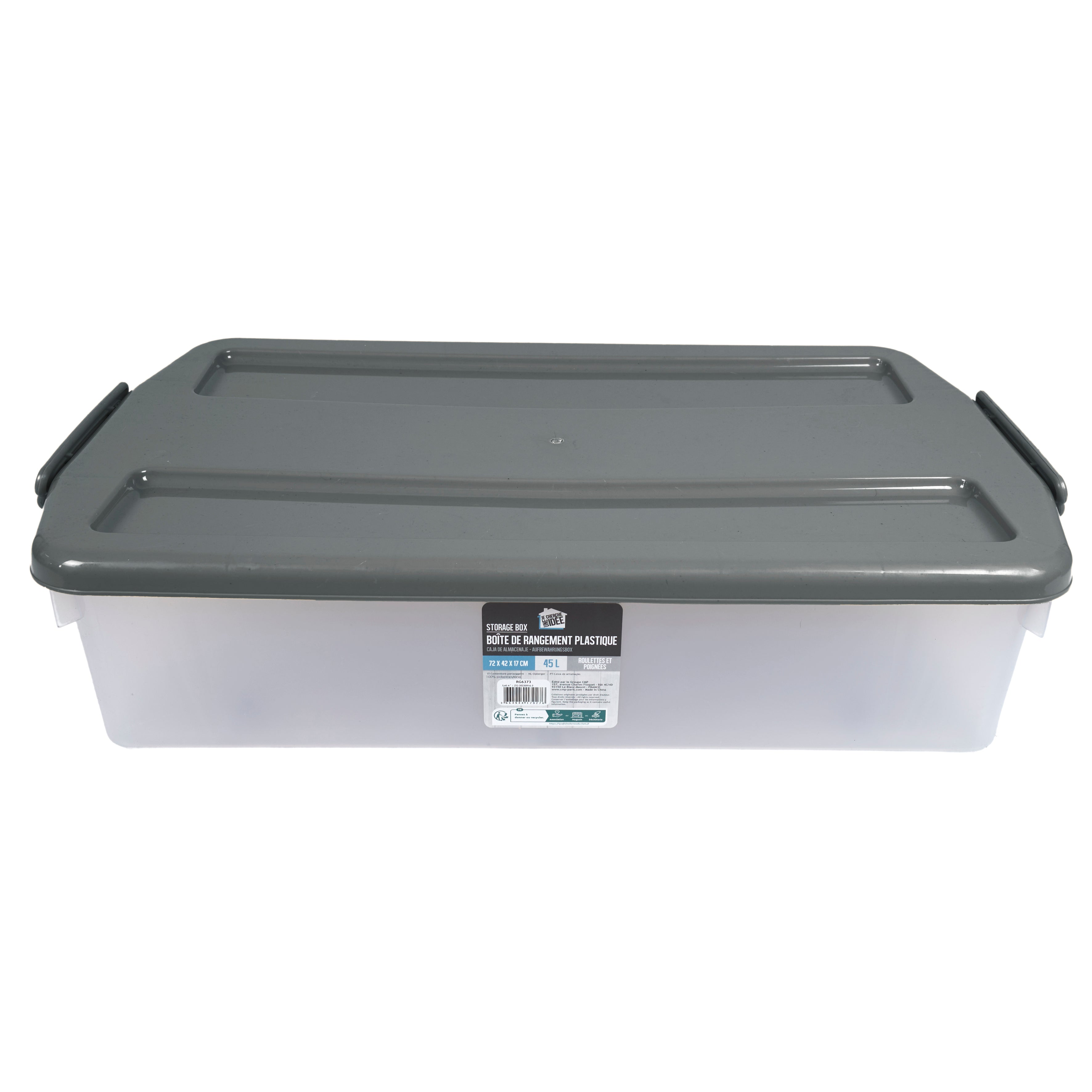 BOITE DE RANGEMENT PLASTIQUE DESSOUS DE LIT 45L