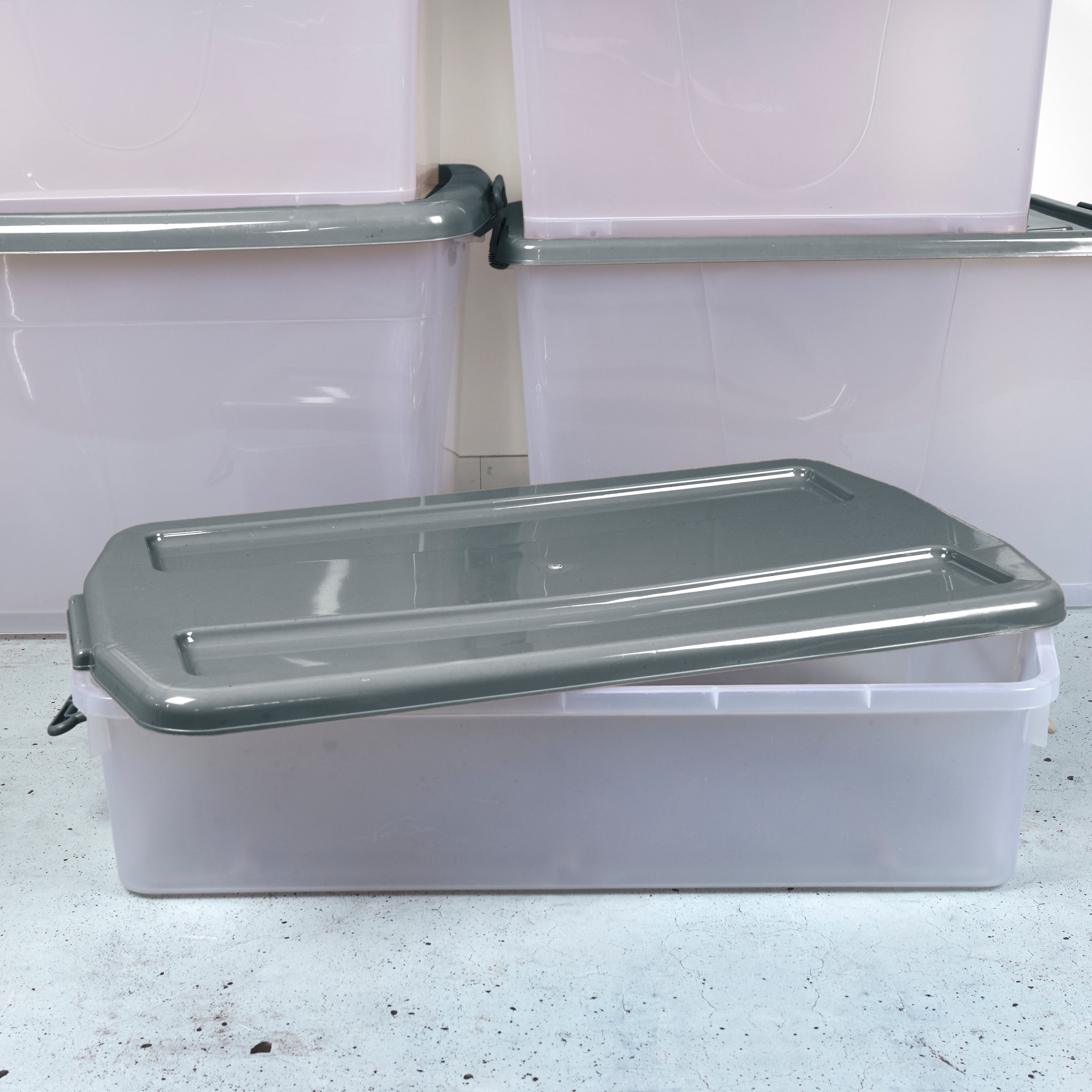 BOITE DE RANGEMENT PLASTIQUE DESSOUS DE LIT 45L