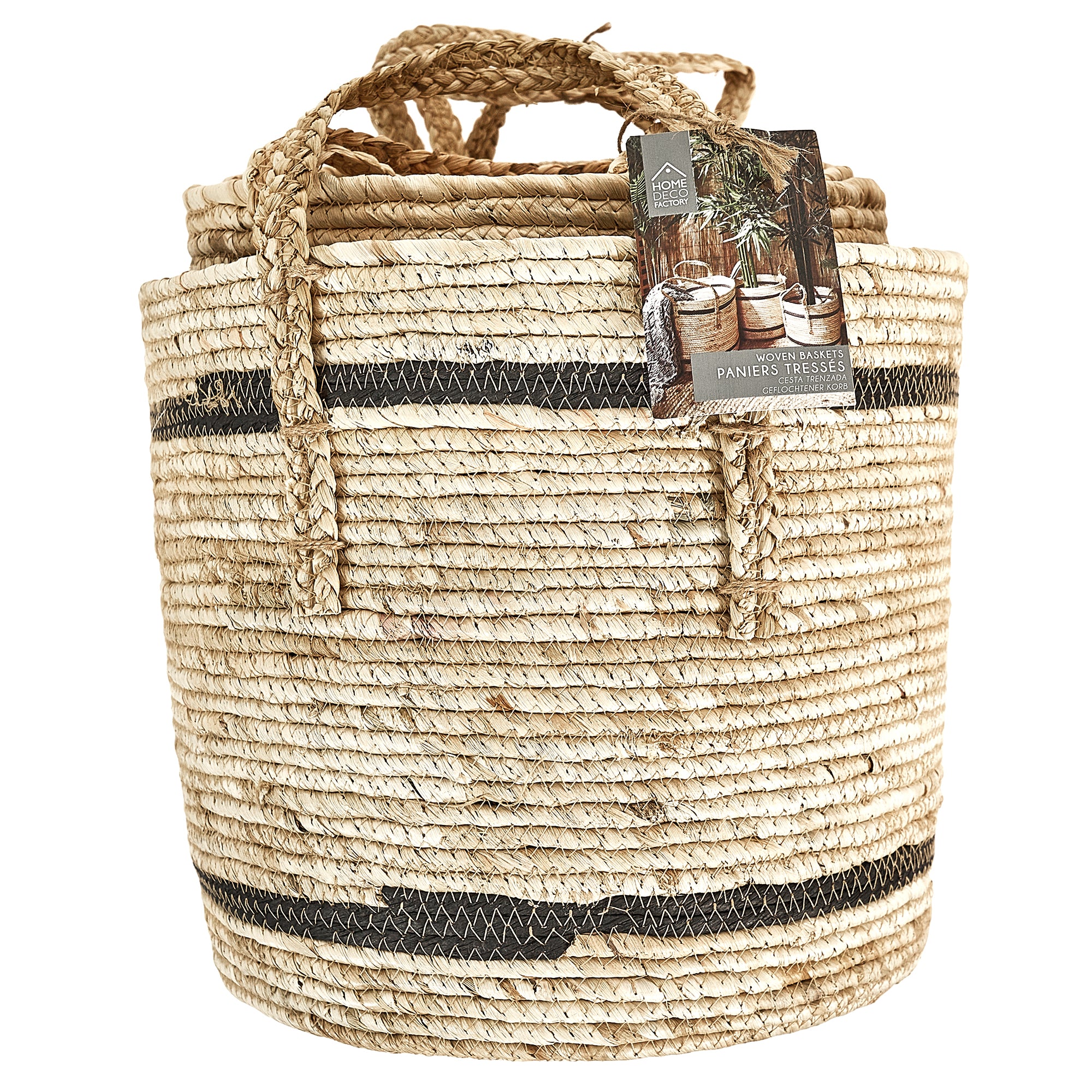 PANIER BICOLORE FIBRE DE MAIS X3