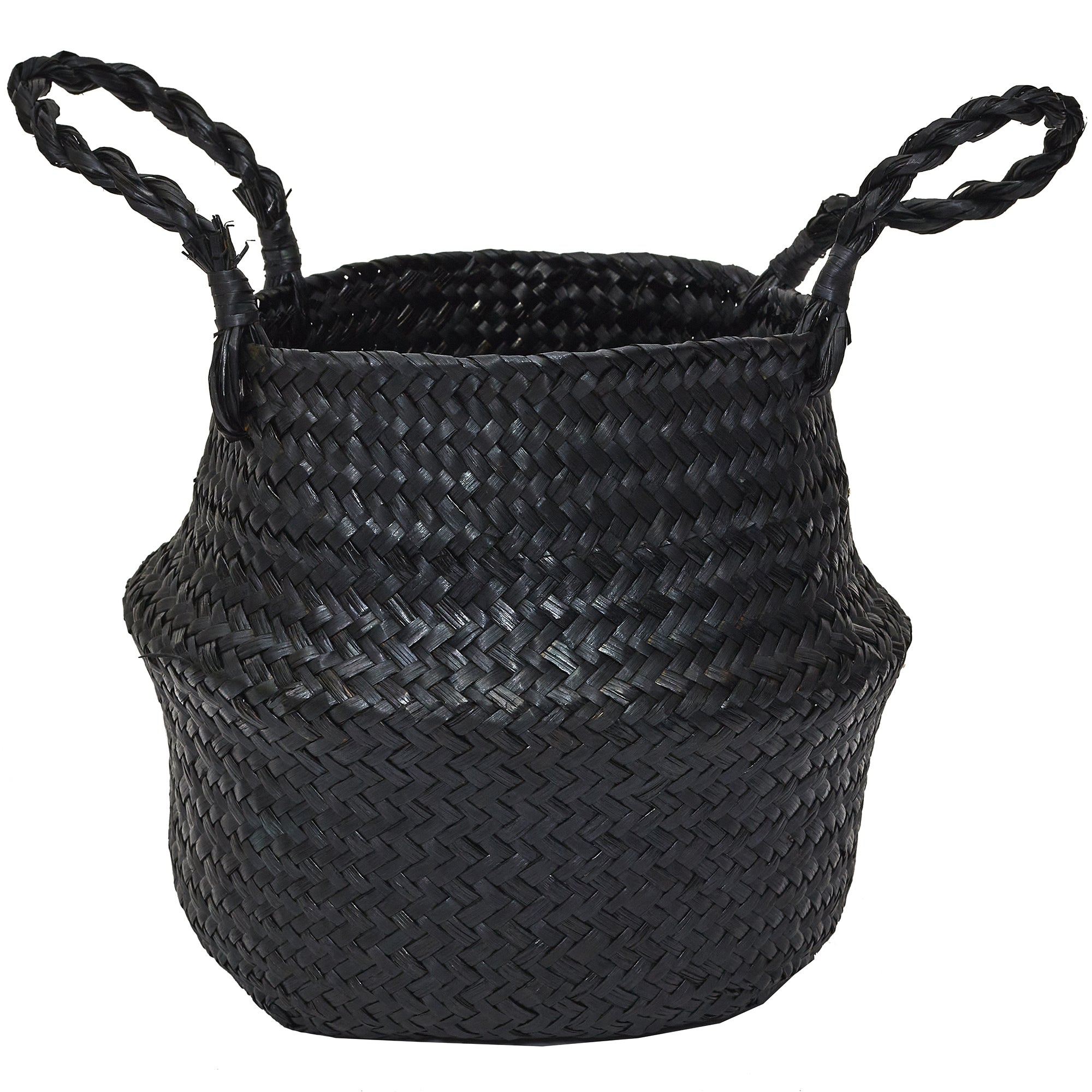 PANIER ARRONDI JONC DE MER NOIR X3