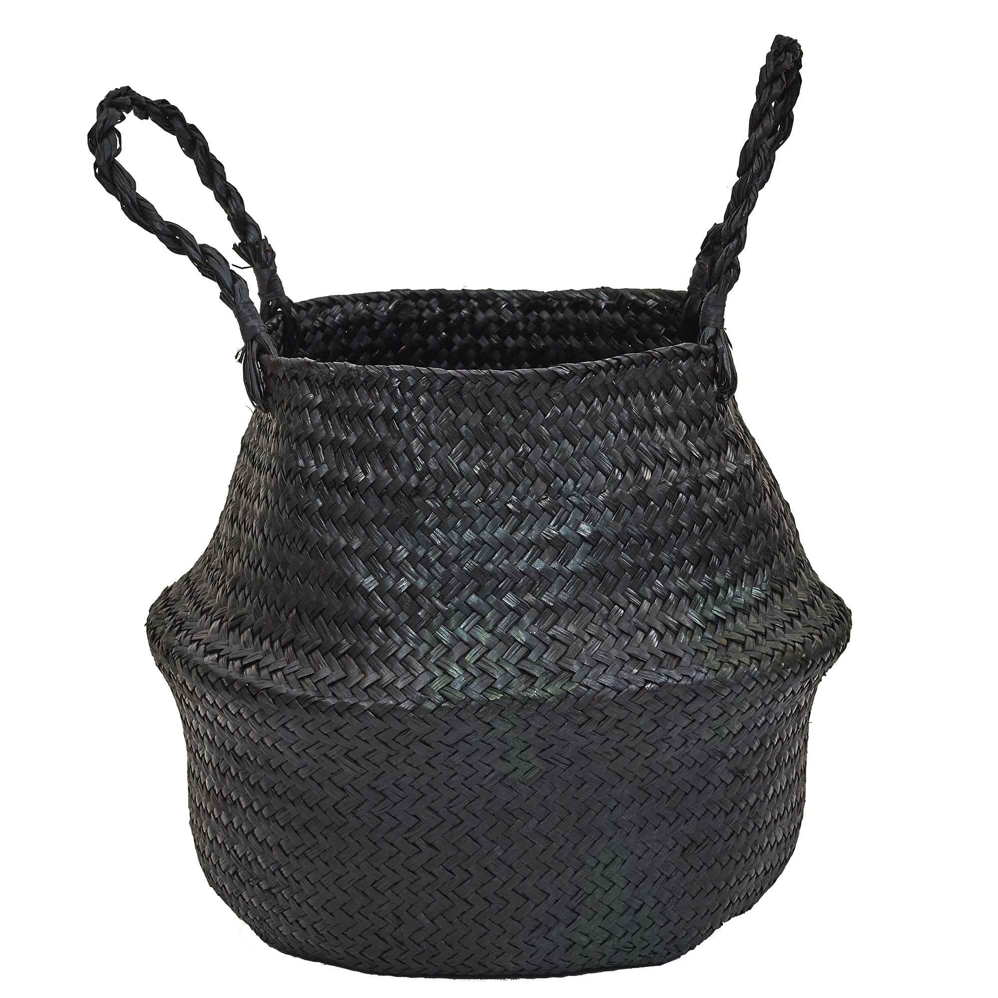 PANIER ARRONDI JONC DE MER NOIR X3