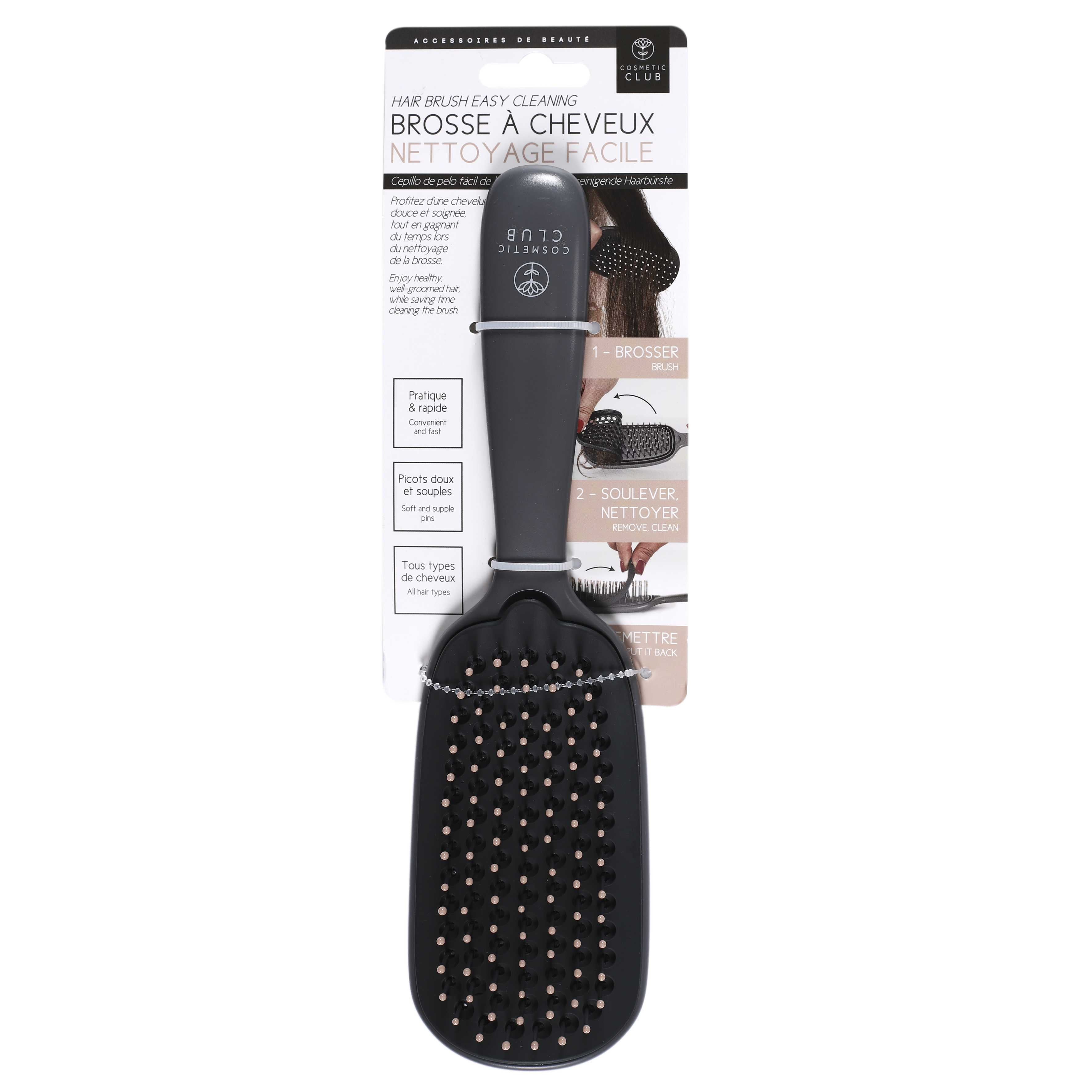 BROSSE CHEVEUX NETTOYAGE FACILE